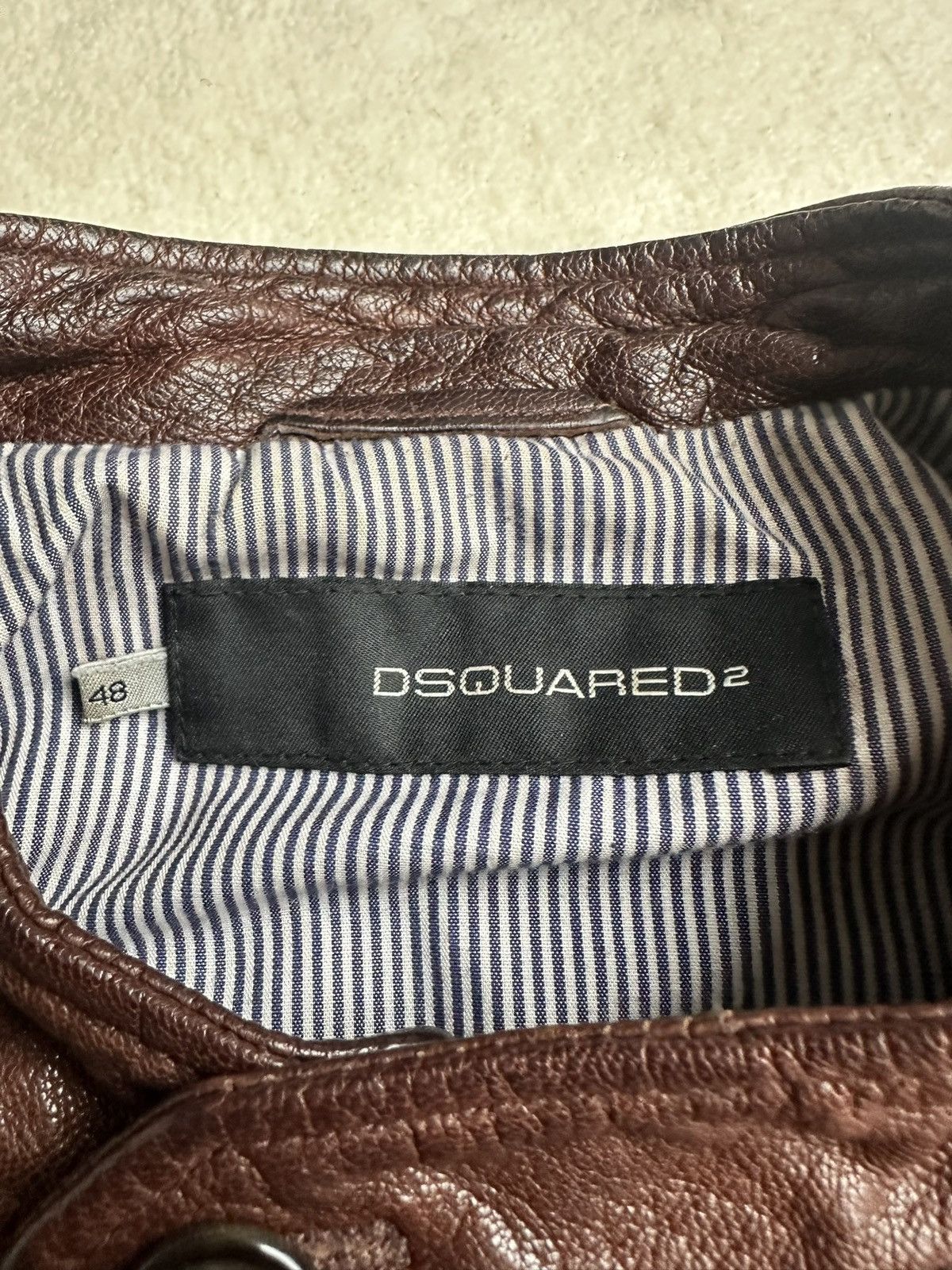 Dsquared2 SS09 Dsquared archive brown leather jacket grail Size US M / EU 48-50 / 2 - 9 Thumbnail