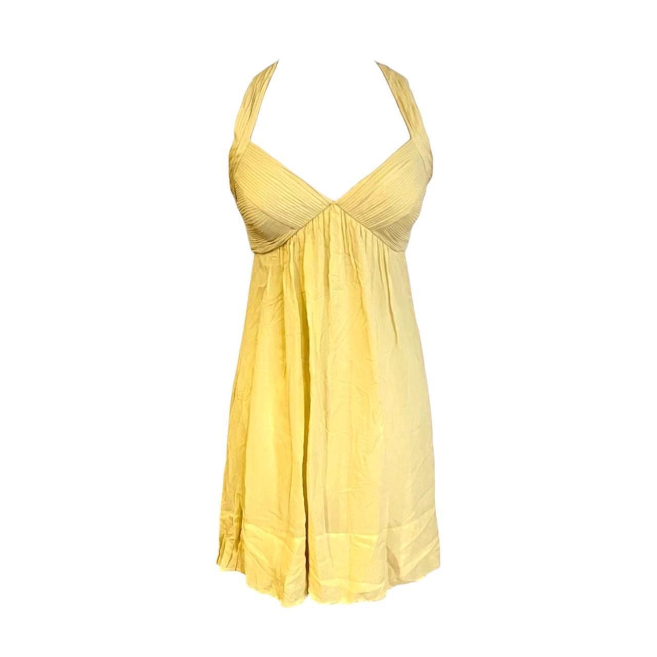 Bcbgmaxazria BCBGMAXAZRIA yellow halter neck chiffon dress w silk lining💐 Size XS / US 0-2 / IT 36-38 - 1 Thumbnail