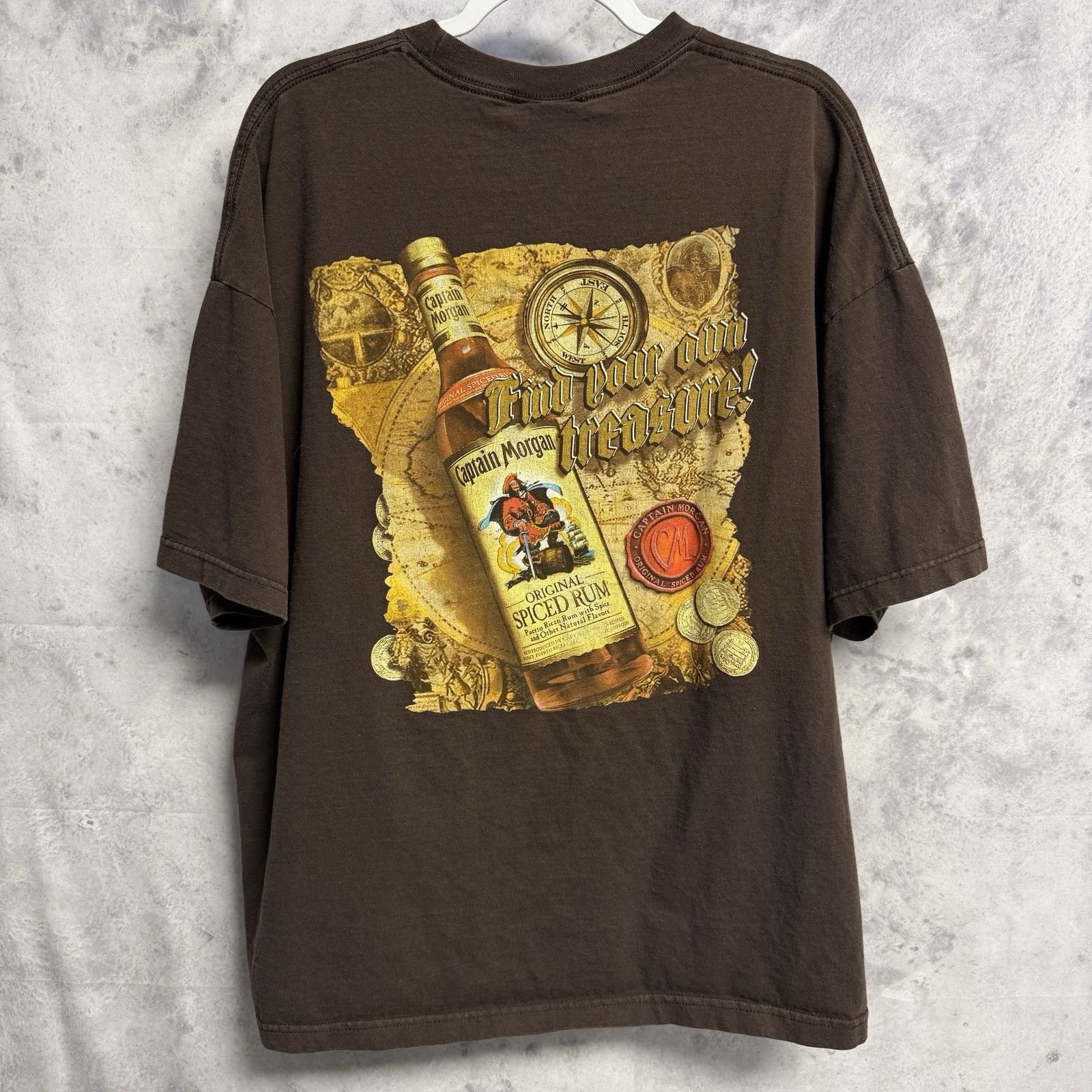 Vintage Vintage Captain Morgan Rum T Shirt Mens 2XL Brown Treasure M Size US XXL / EU 58 / 5 - 2 Thumbnail