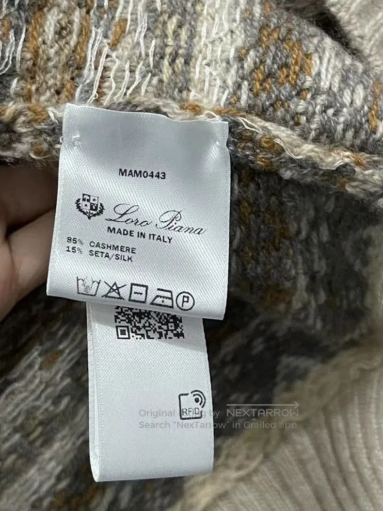 Loro Piana Loro Piana Patterned V-Neck Sweater. Size US XL / EU 56 / 4 - 6 Thumbnail