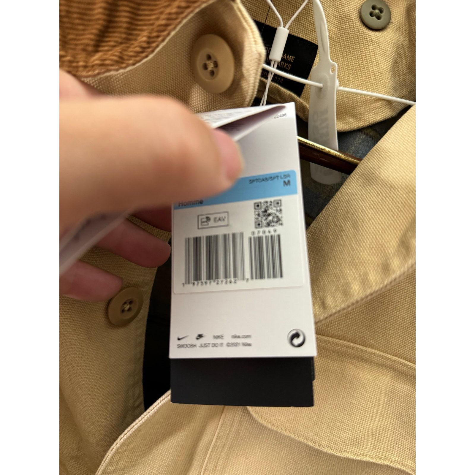 Nike Life Flannel Lined Stretch Cotton Blend Canvas Barn Coat med Size US M / EU 48-50 / 2 - 10 Thumbnail