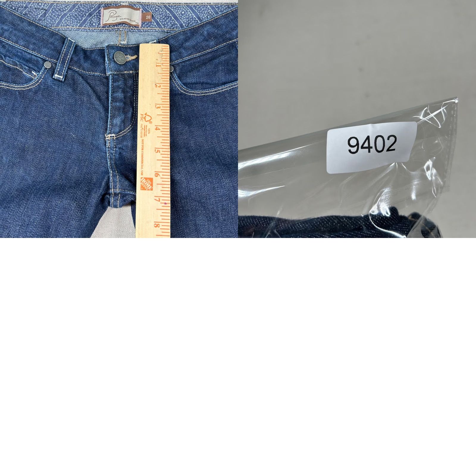 Paige VINTAGE Paige Jeans Womens 26 Blue Heights Low Rise Dark Wash Slim Straight Jeans Size 26" / US 2 / IT 38 - 8 Thumbnail