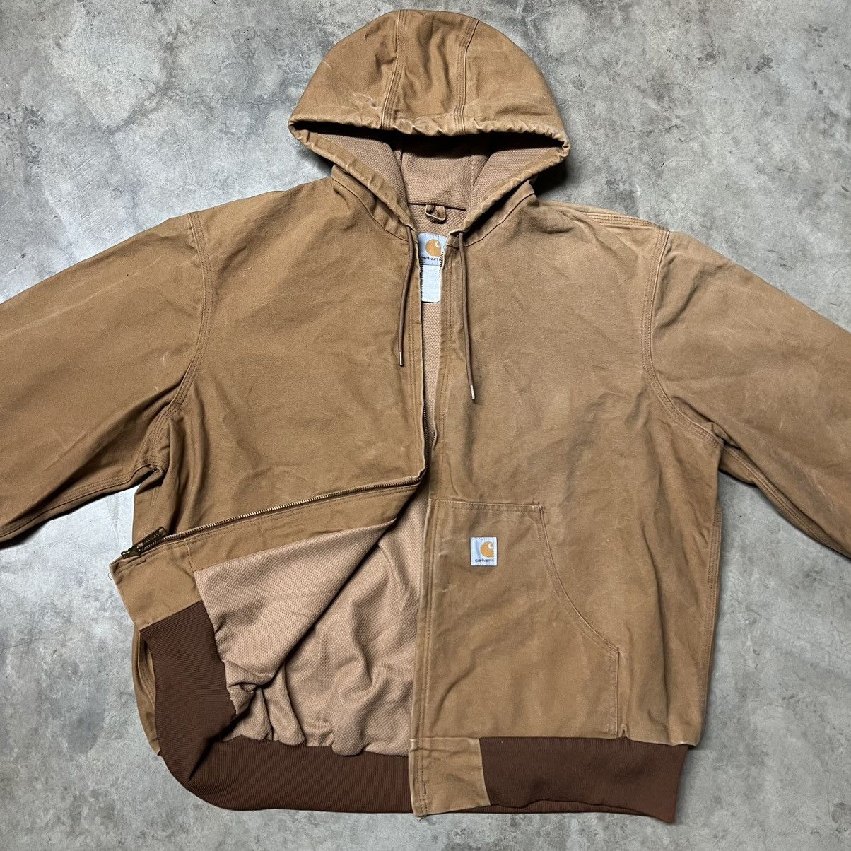 Carhartt × Carhartt Wip × Vintage Vintage 90’s Carhartt J131 BRN Full-Zip Hooded Jacket Size US XL / EU 56 / 4 - 3 Thumbnail