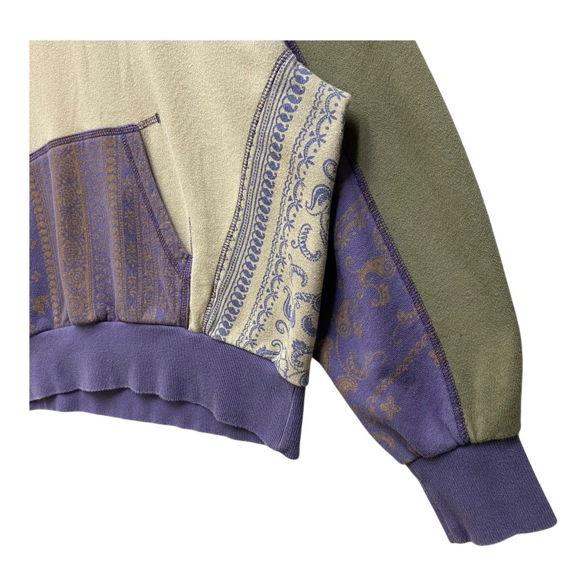 Japanese Brand Cube Sugar Patchwork Hoodie Cropped Boxy Fit Saiz M Size US M / EU 48-50 / 2 - 4 Thumbnail