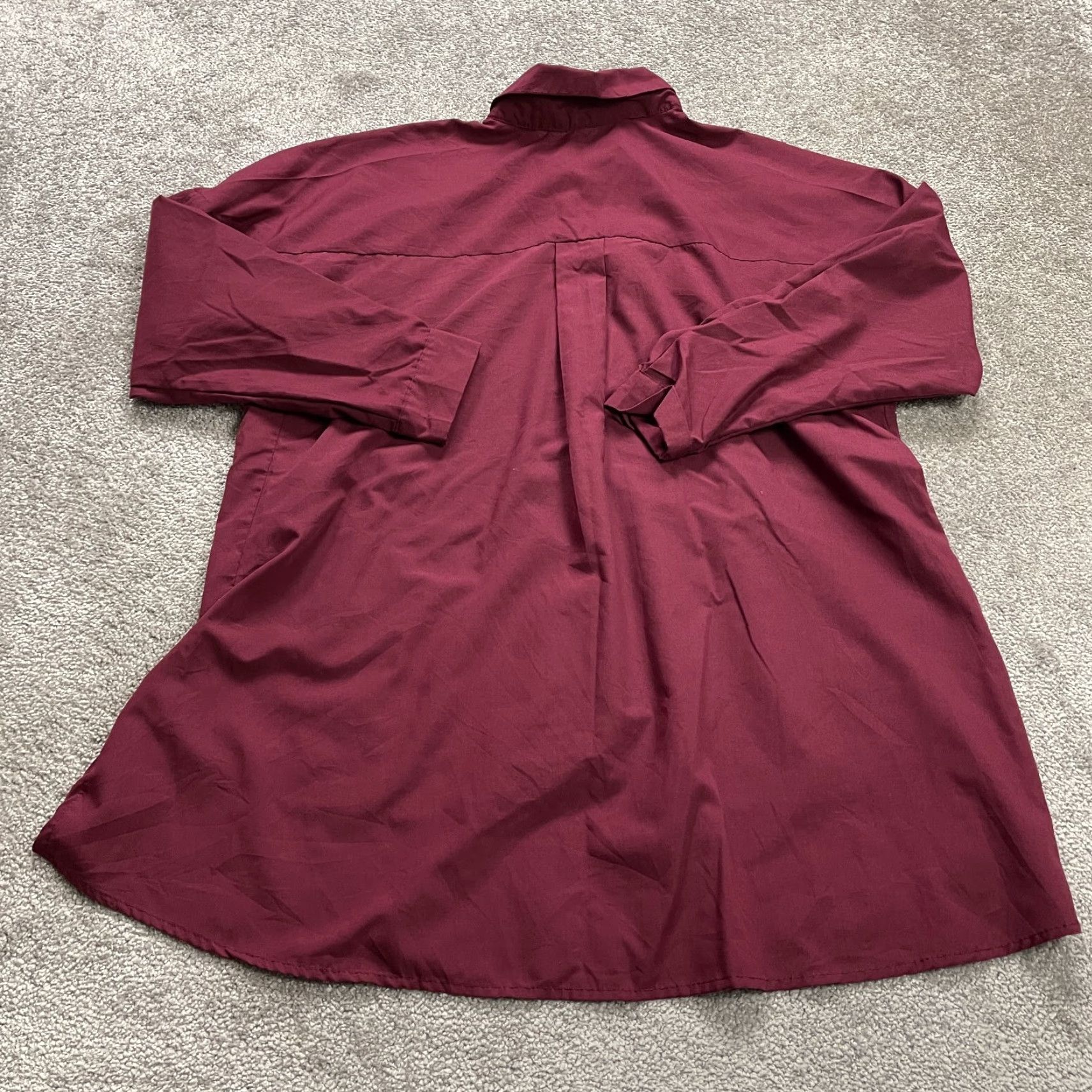 New Look New Look Button Down Shirt Womens XL Maroon Long Sleeve High Low Business Casual Size XL / US 12-14 / IT 48-50 - 2 Thumbnail