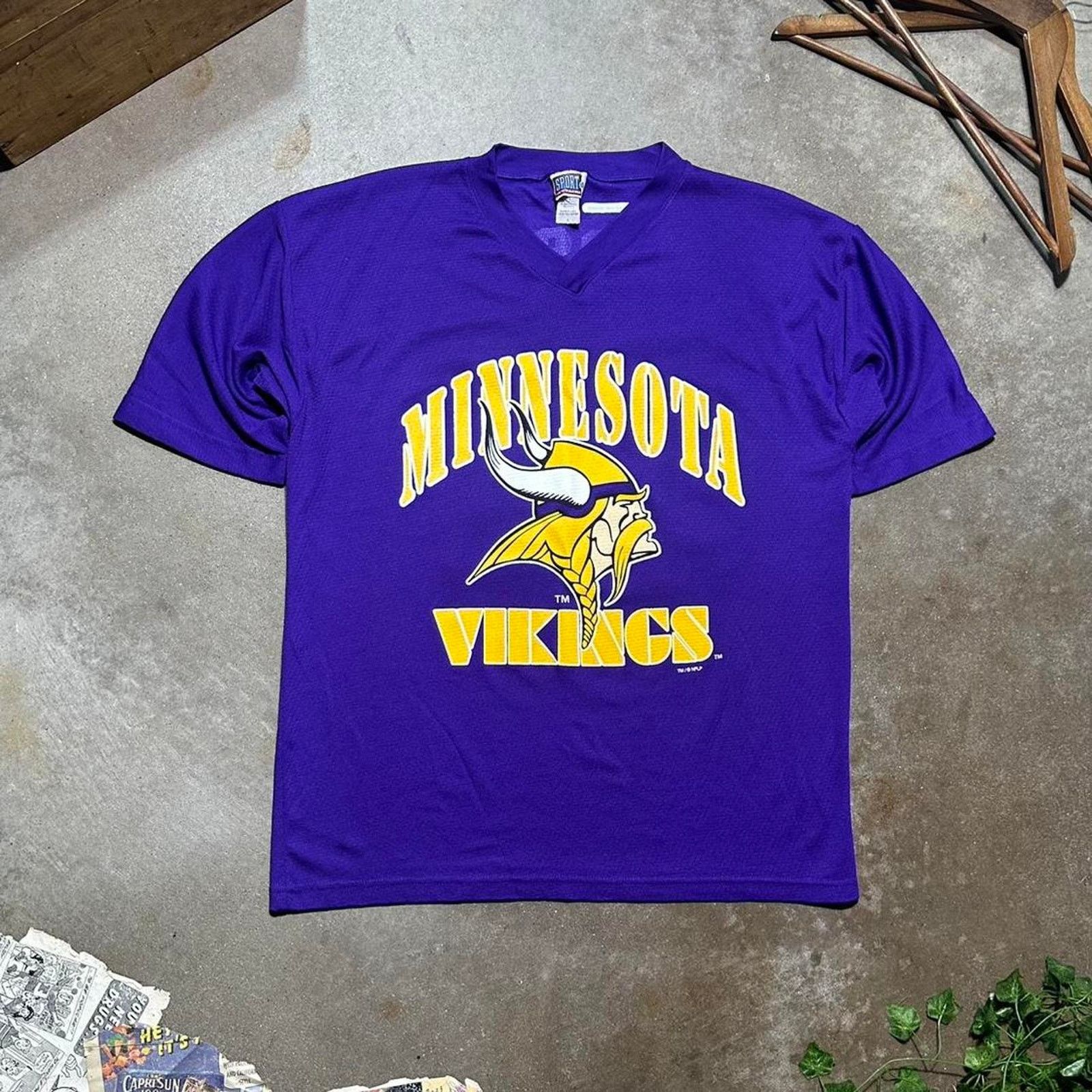 Hanes Vintage 90s Minnesota Vikings Randy Moss Jersey Purple Shirt Size US L / EU 52-54 / 3 - 1 Thumbnail