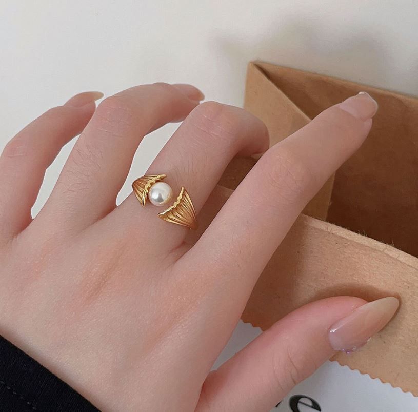 Other NEW 925 Silver Ring Women's Scallop Open Ring Size ONE SIZE - 2 Thumbnail