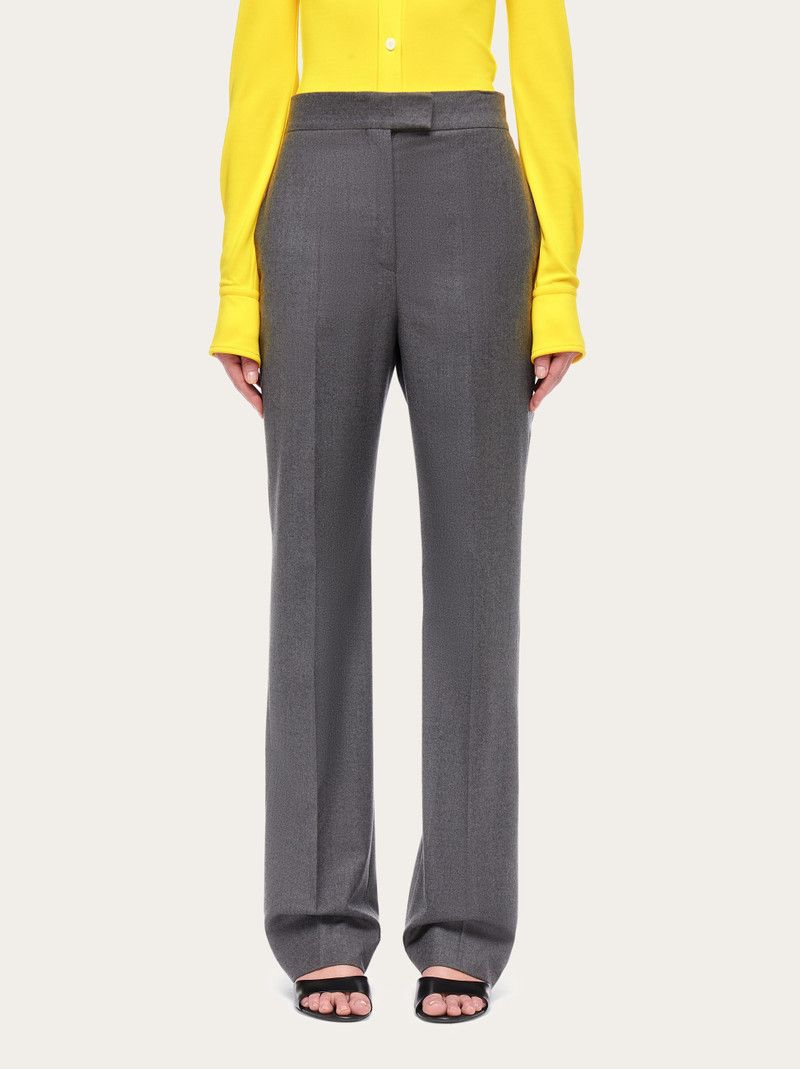 Salvatore Ferragamo o1s1rm0126 High Waist Pant in Grey Size 27" / US 4 / IT 40 - 2 Thumbnail