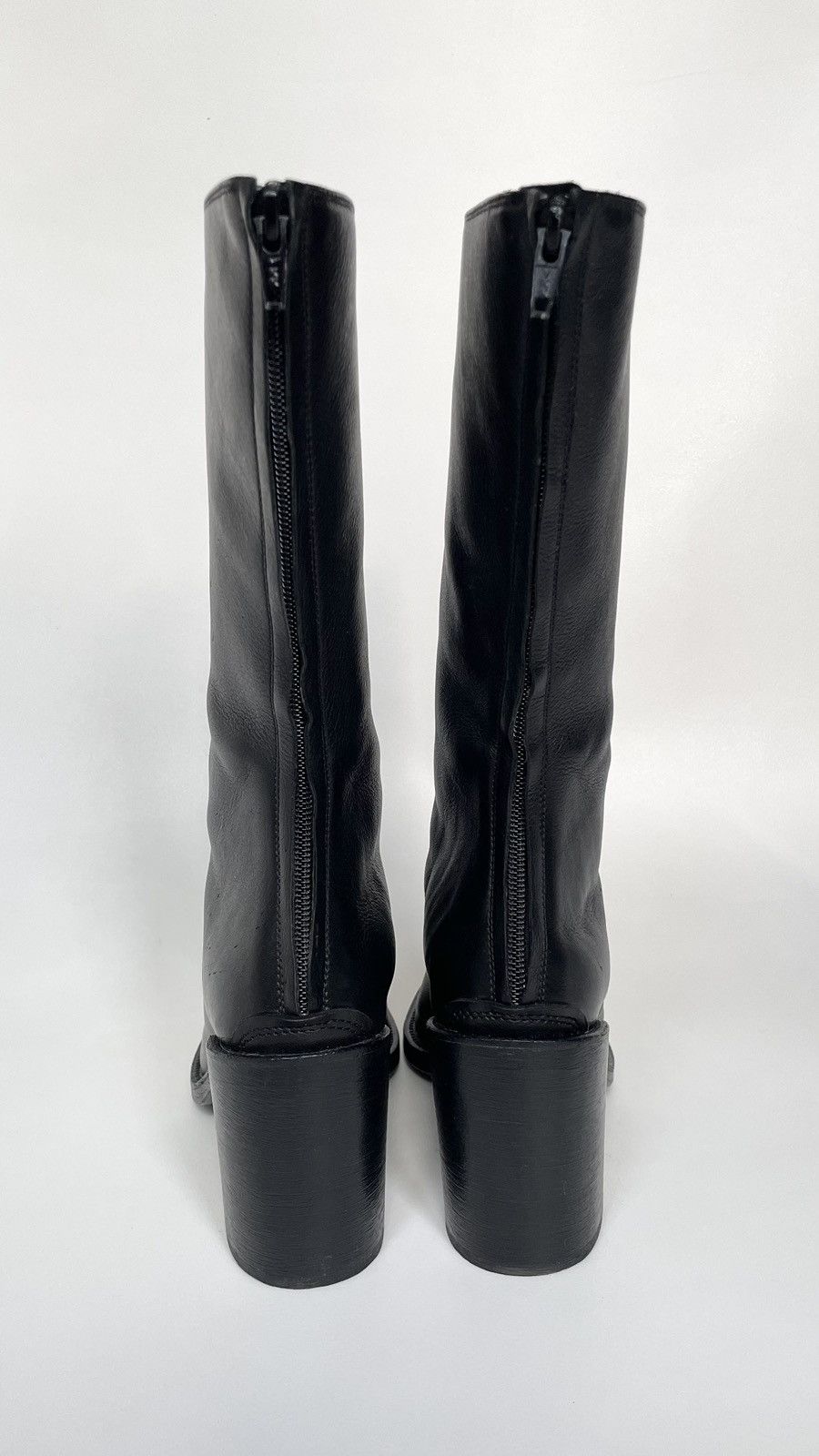 Haider Ackermann Sample Black Leather Thigh High Boots Size US 8 / IT 38 - 9 Thumbnail
