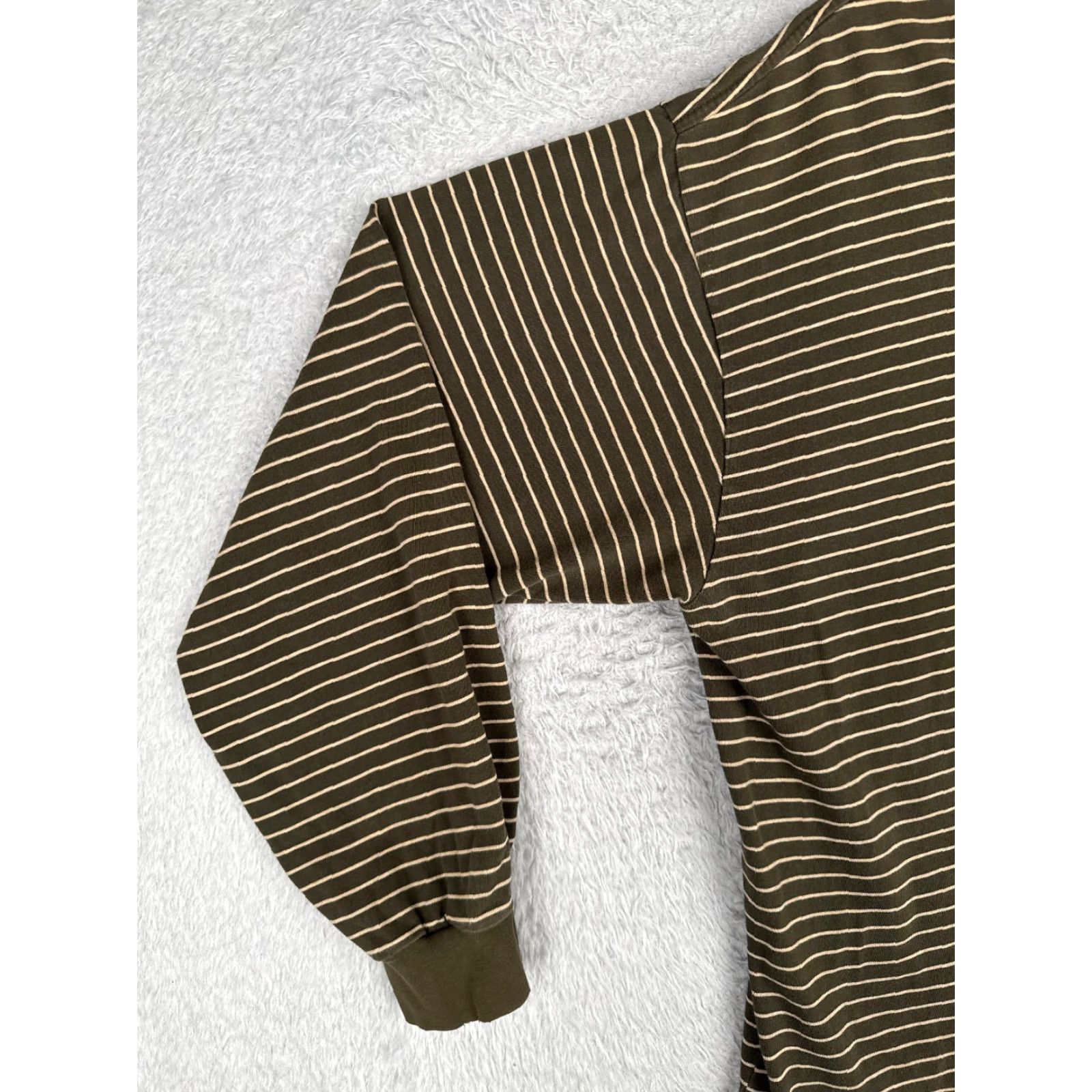 Ralph Lauren VINTAGE Ralph Lauren Polo Shirt Men XL Green Stripe Long Sleeve Size US XL / EU 56 / 4 - 3 Thumbnail