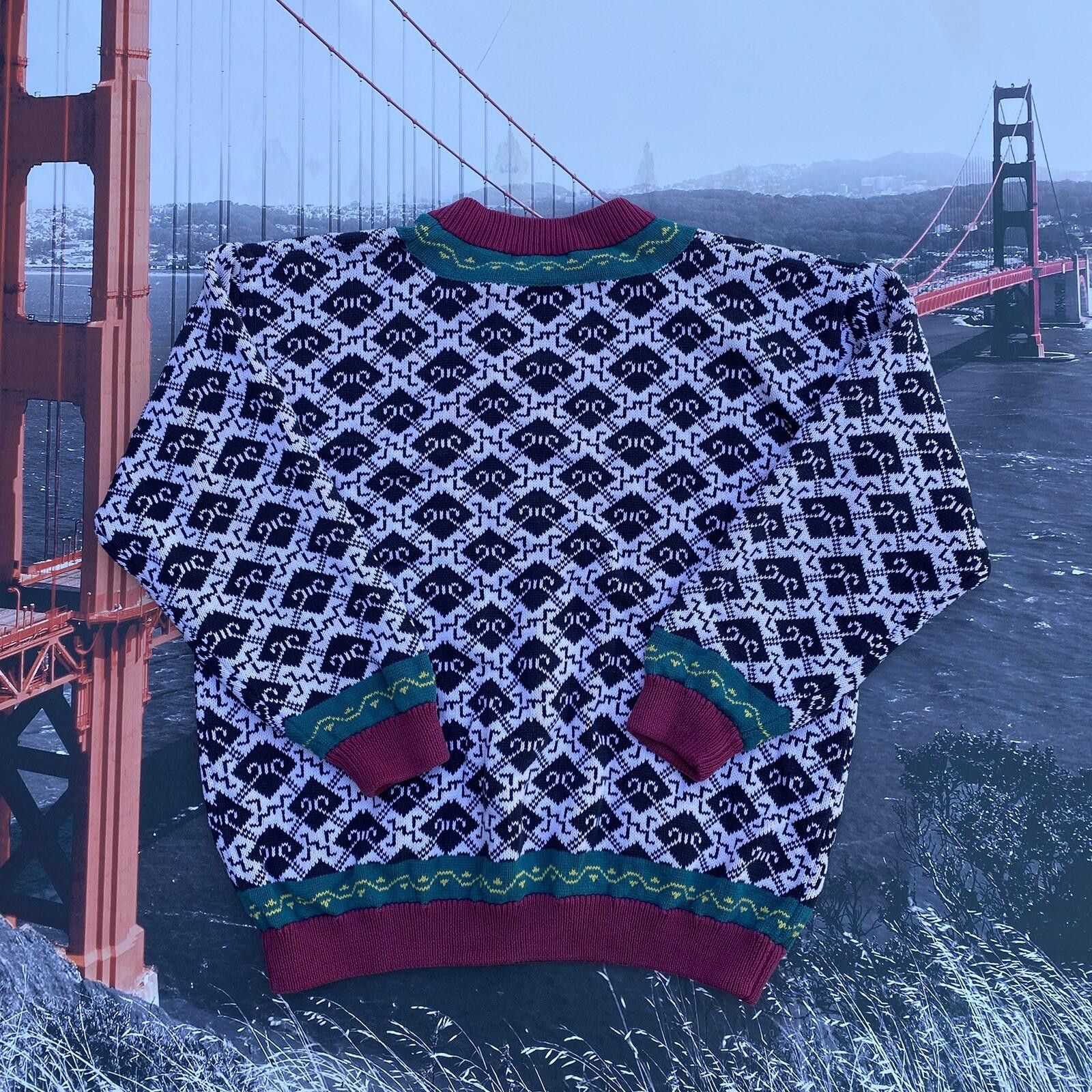 Esprit VTG Esprit Women’s Size M Geometric Abstract Knit Sweater Size M / US 6-8 / IT 42-44 - 2 Thumbnail