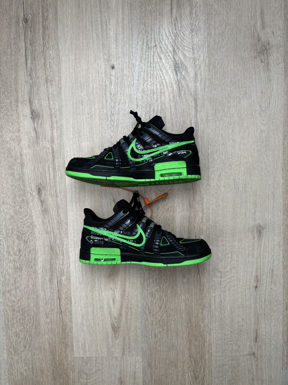 Nike × Off-White Off-White x Nike Air Rubber Dunk 'Green Strike" Size US 12 / EU 45 - 2 Thumbnail