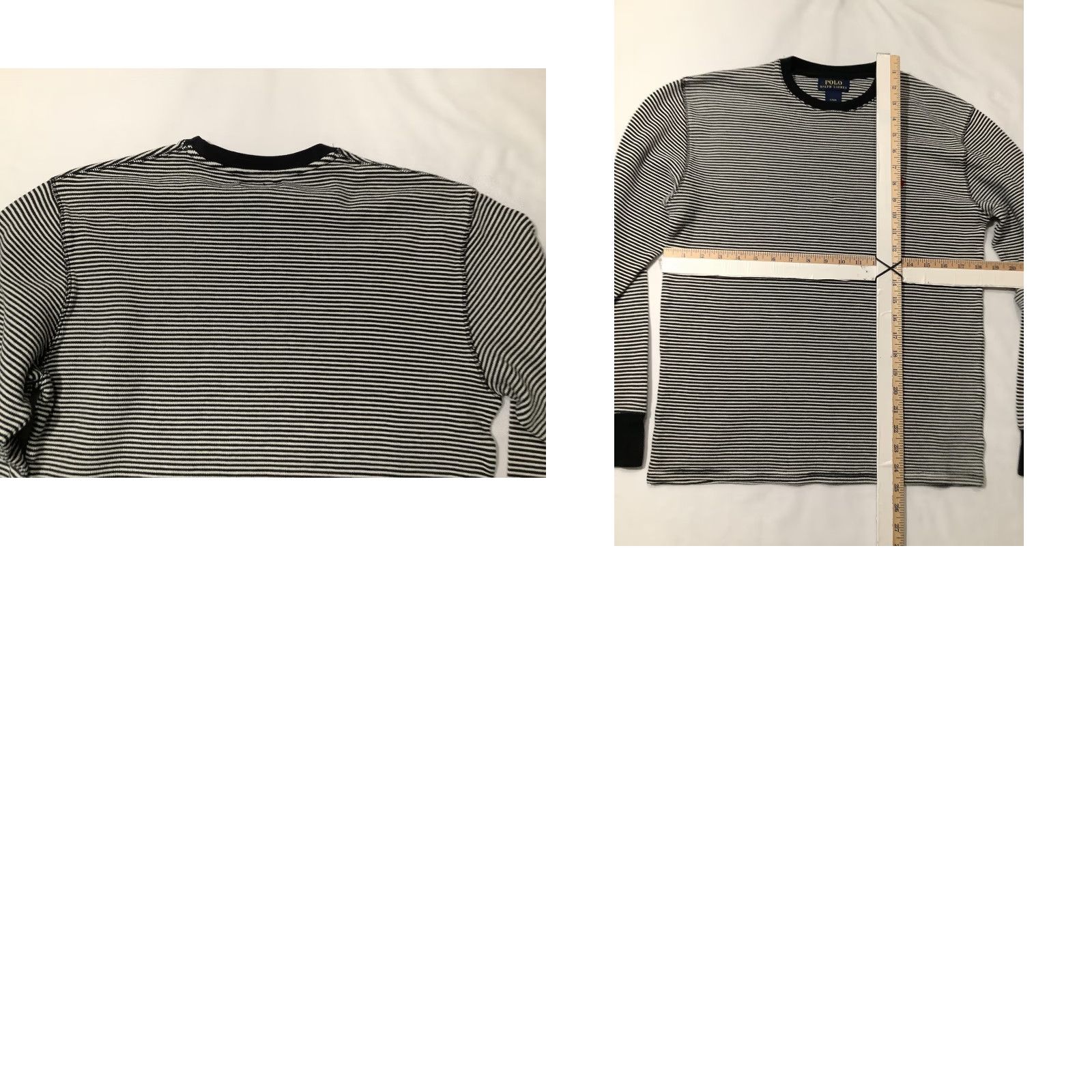 Polo Ralph Lauren Polo Ralph Lauren Shirt Mens Large Black Striped Long Sleeve Cotton Crewneck Size US L / EU 52-54 / 3 - 8 Thumbnail