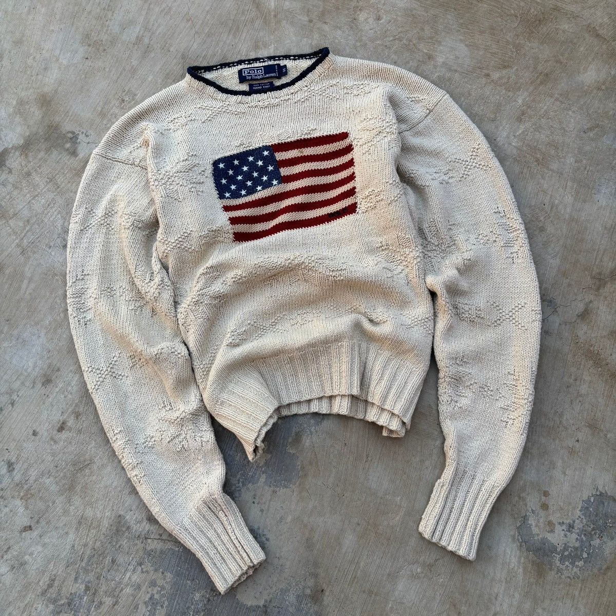 Polo Ralph Lauren Vintage 90s Polo Ralph Lauren Flag Knit Sweater Size US L / EU 52-54 / 3 - 1 Thumbnail
