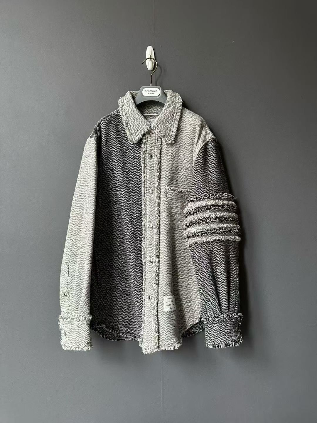 Thom Browne Thom Browne Frayed Shirt Jacket Size US L / EU 52-54 / 3 - 1 Thumbnail