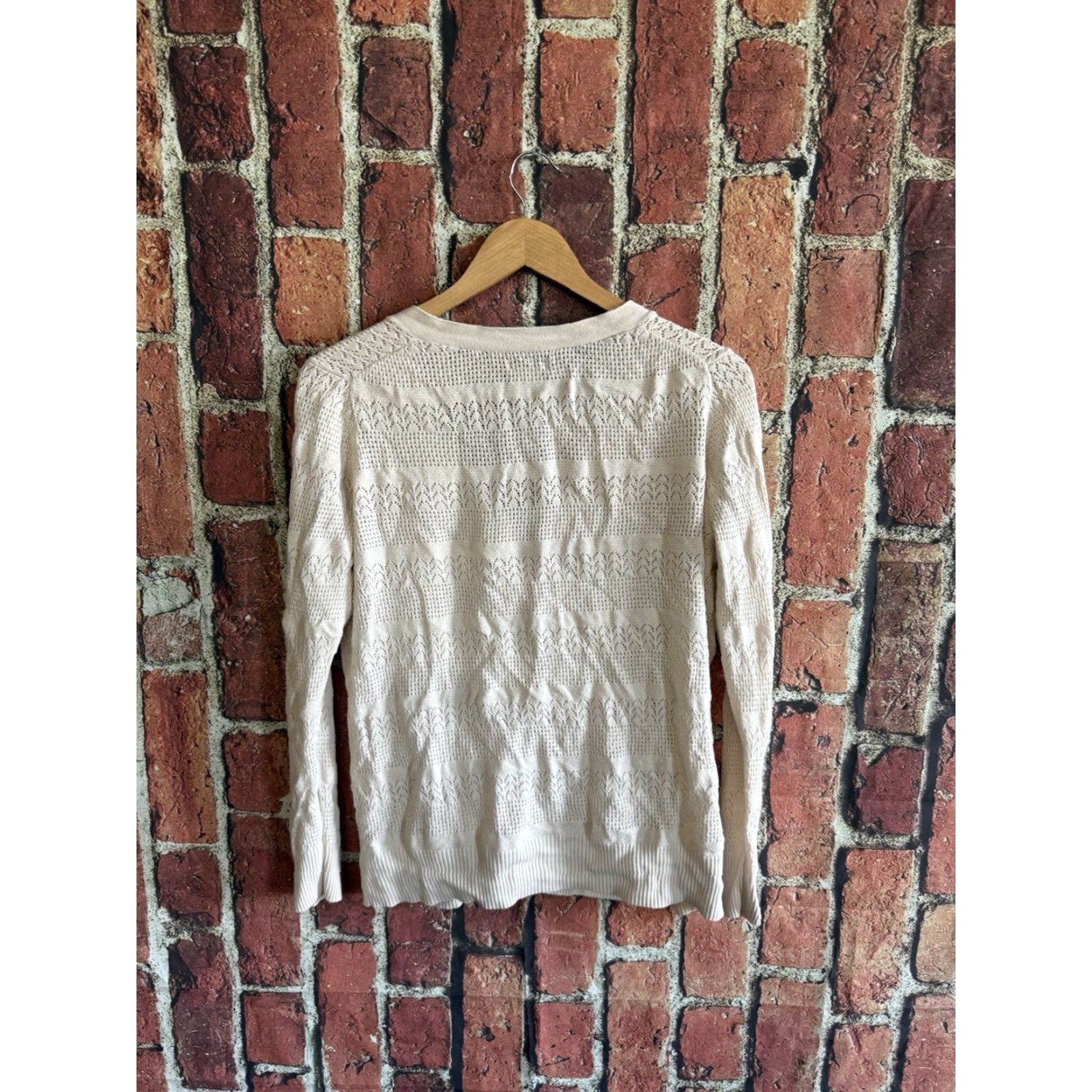 Lucky Brand Lucky Brand Cardigan Sweatshirt Women White Knit Long Sleeve Button Up XL Size XL / US 12-14 / IT 48-50 - 2 Thumbnail