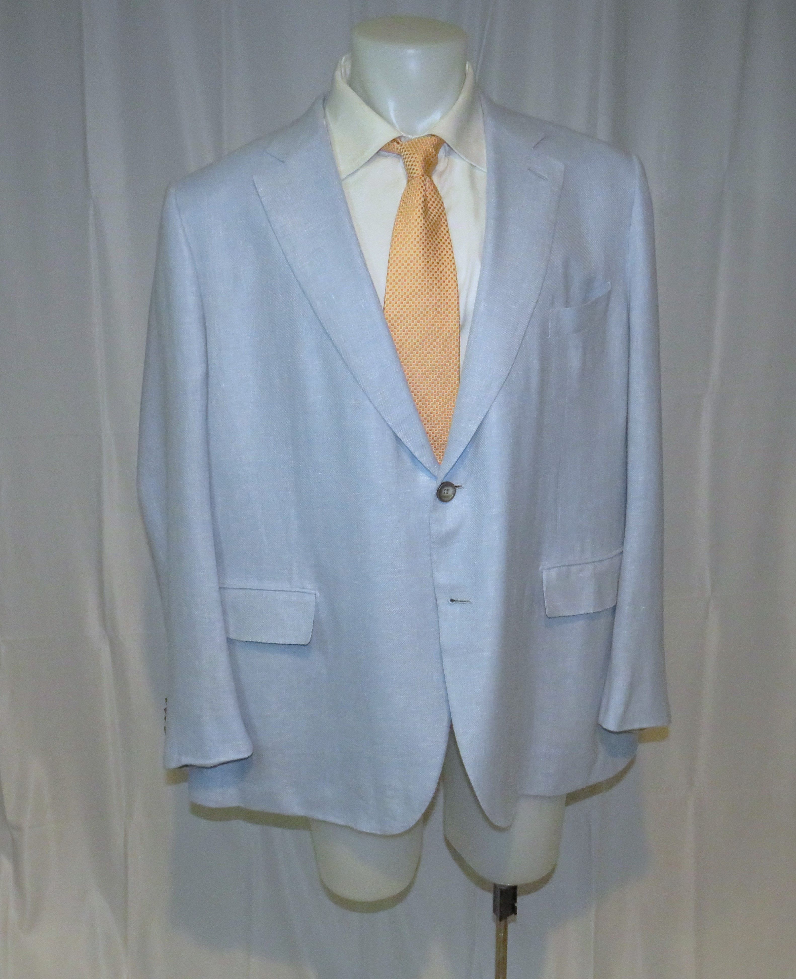 Ermenegildo Zegna Su Misura Couture Seafoam Current Silk Blend Sport Coat 50R Size 50R - 7 Thumbnail