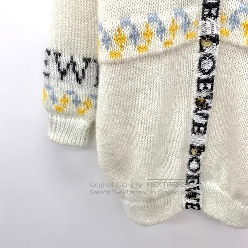 Loewe Loewe Color block logo pattern intarsia mohair knit cardig Size XS / US 0-2 / IT 36-38 - 4 Thumbnail