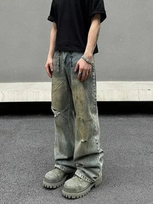 Jean Distressed Blue Denim Jeans Size US 30 / EU 46 - 3 Thumbnail