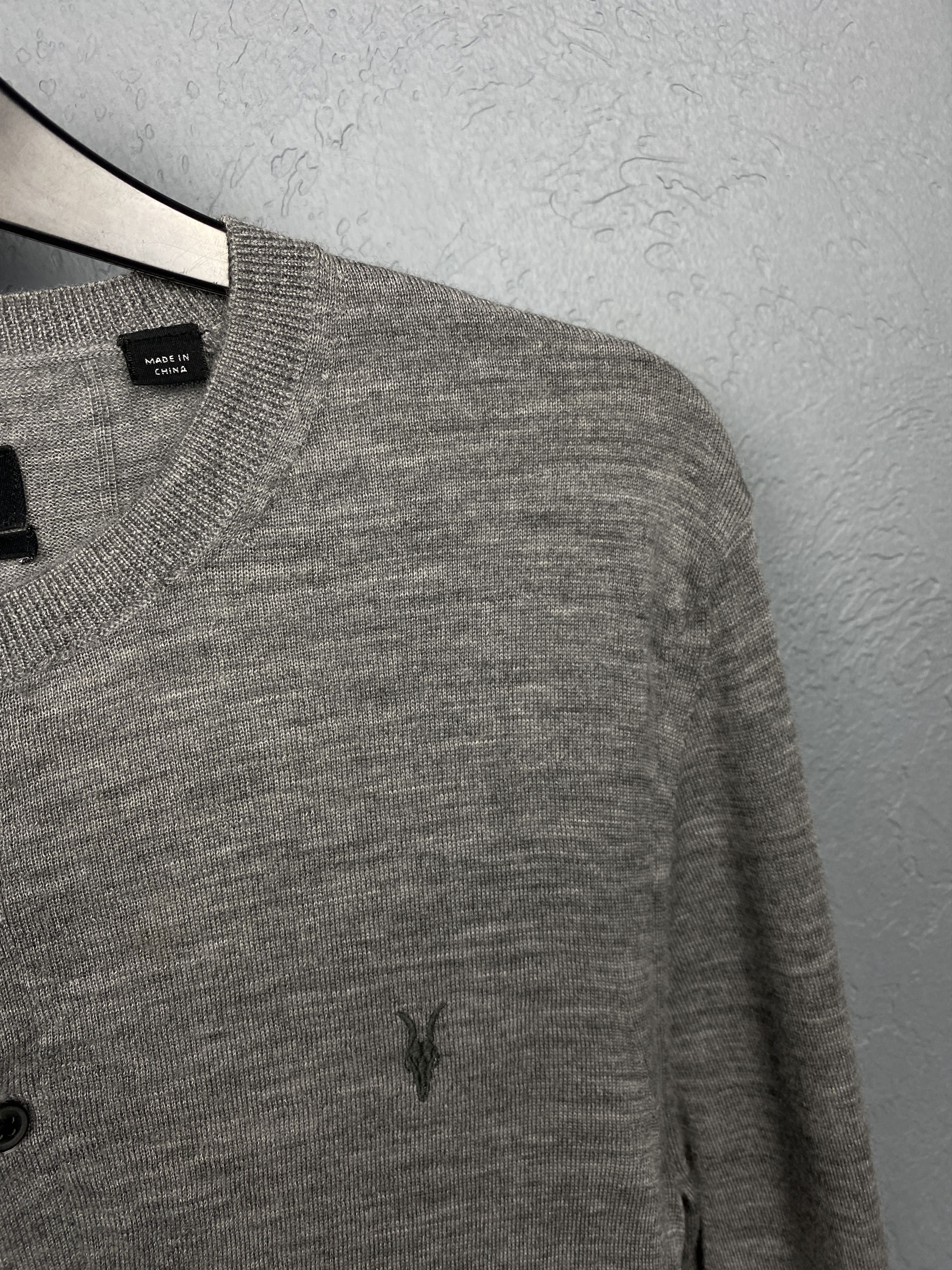 Allsaints × Vintage Allsaints Vintage Mode Merino Wool Henley Knit Sweater Size US S / EU 44-46 / 1 - 3 Thumbnail