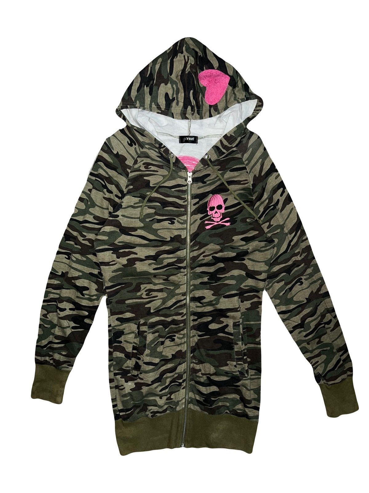 Japanese Brand Camo skull long hoodie zip up💗☠️ Size S / US 4 / IT 40 - 1 Thumbnail