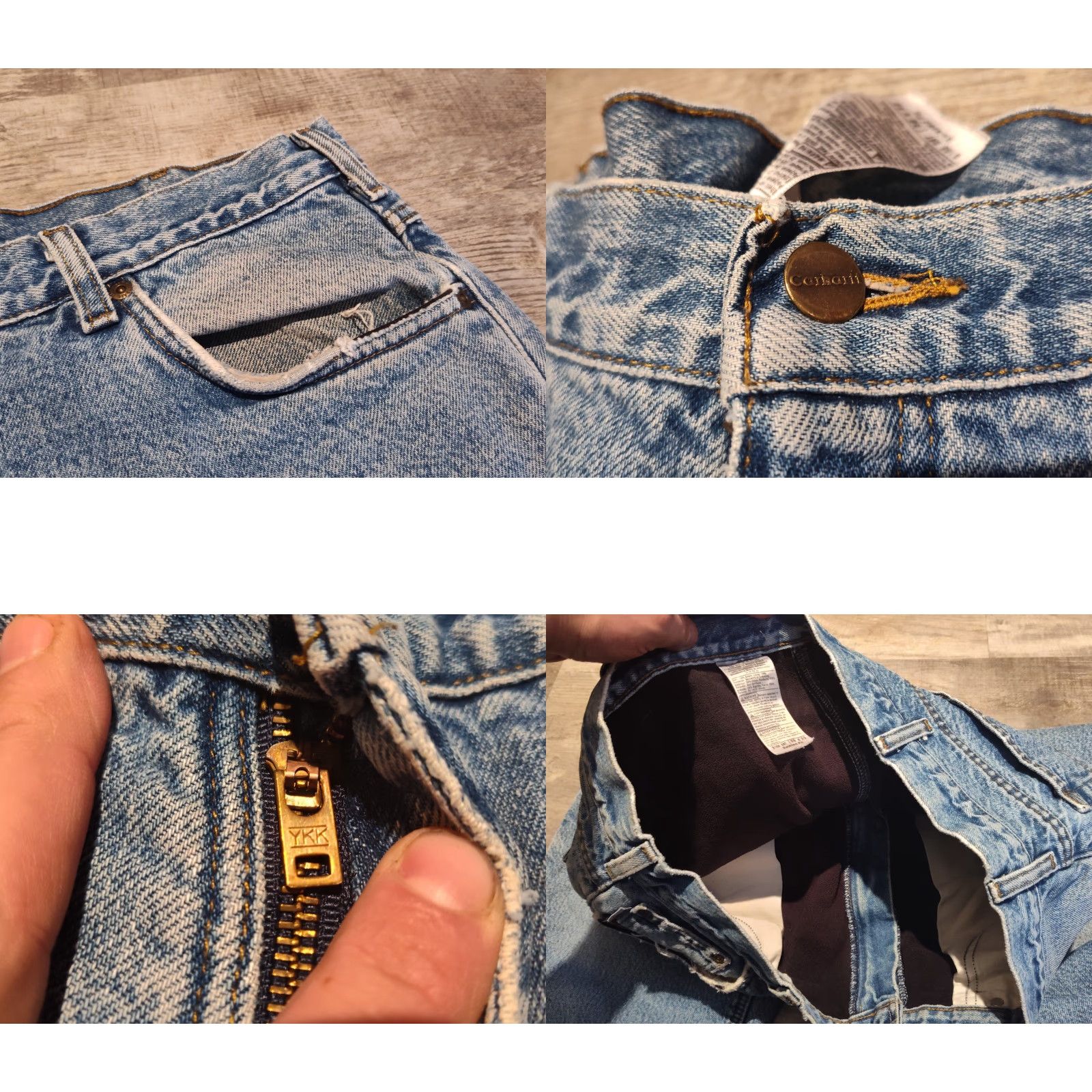 Carhartt Vintage Carhartt B155 DST Jeans 38x32 Men Relaxed Fit Flannel Lined Workwear Black Denim 90s Size US 38 / EU 54 - 8 Thumbnail