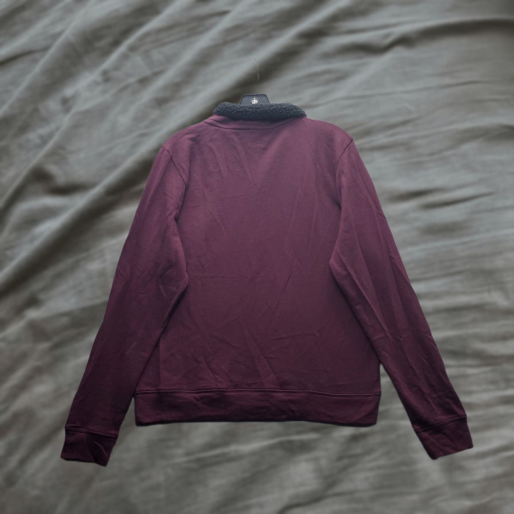 Victoria's Secret Victoria's Secret PINK Sweatshirt Womens L Burgundy 1/4 Zip Sherpa-Lined Collar Zip Pullover Size L / US 10 / IT 46 - 1 Thumbnail