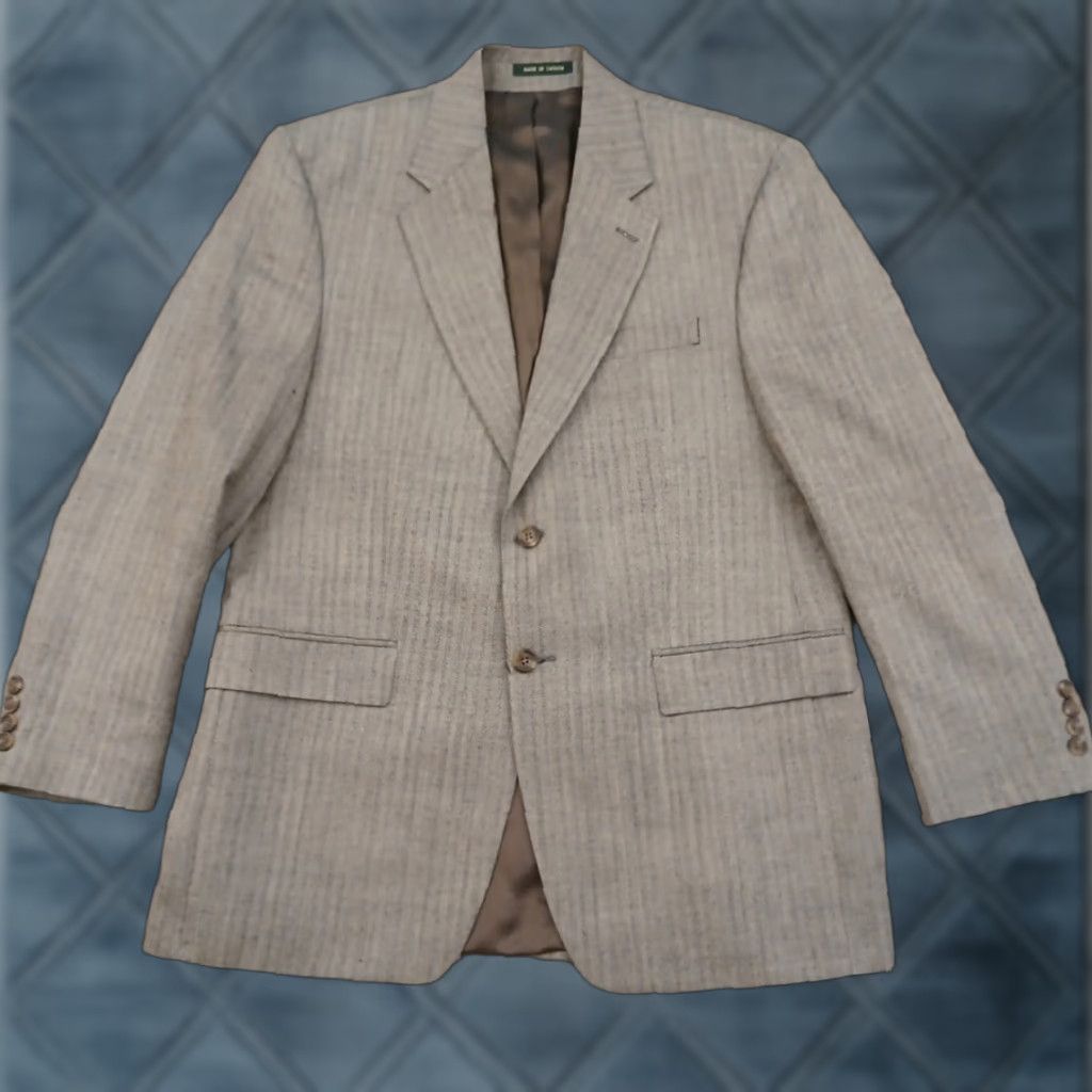 Ralph Lauren Lauren Ralph Lauren Blazer Mens 40 Gray Herringbone Silk Wool Blend Single Vent Size 40R - 1 Thumbnail