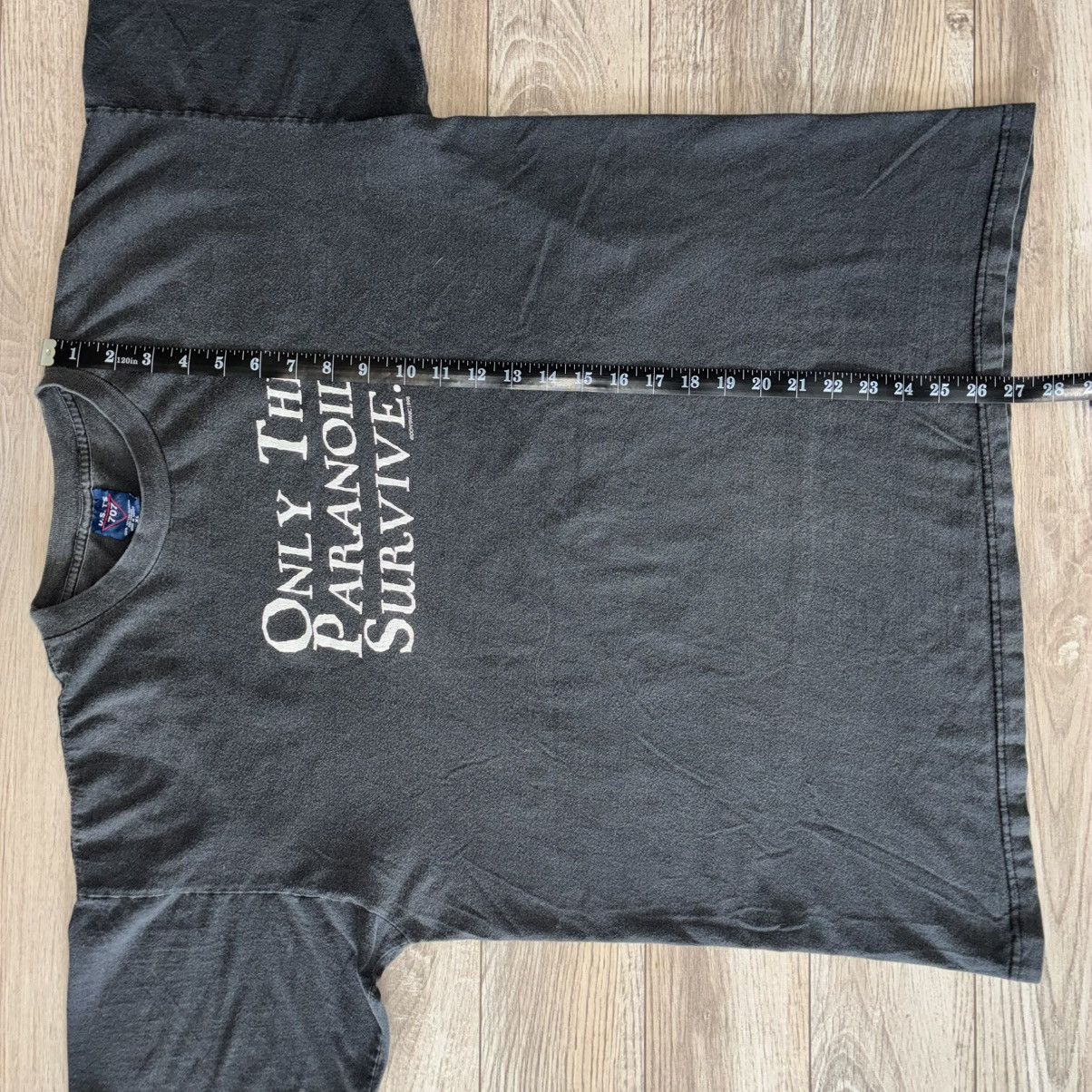 707 Only The Paranoid Survive faded black tee shirt Size US XL / EU 56 / 4 - 7 Thumbnail