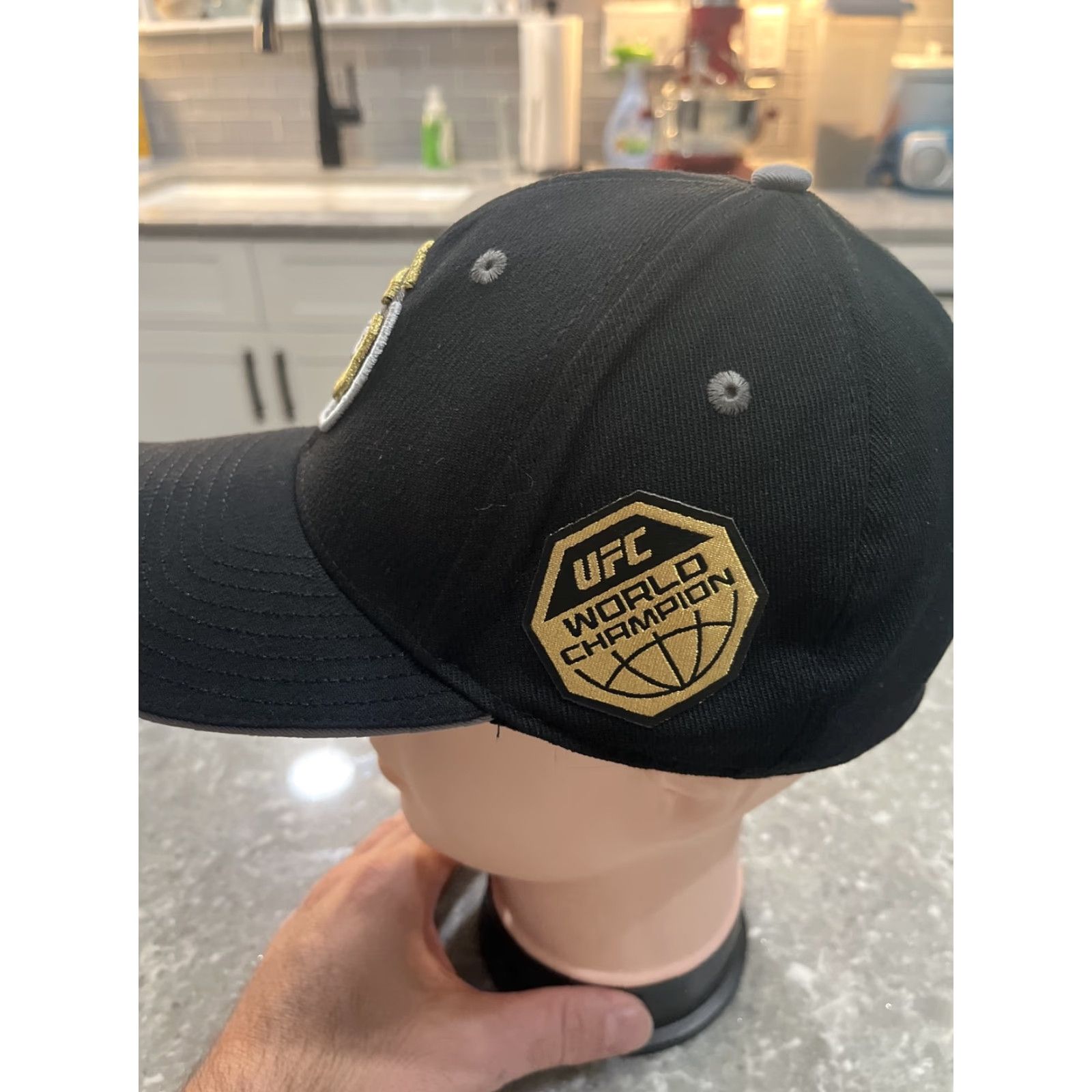 Reebok UFC World Champion Black Gold Reebok MMA Superflex Hat L/XL Size ONE SIZE - 2 Thumbnail