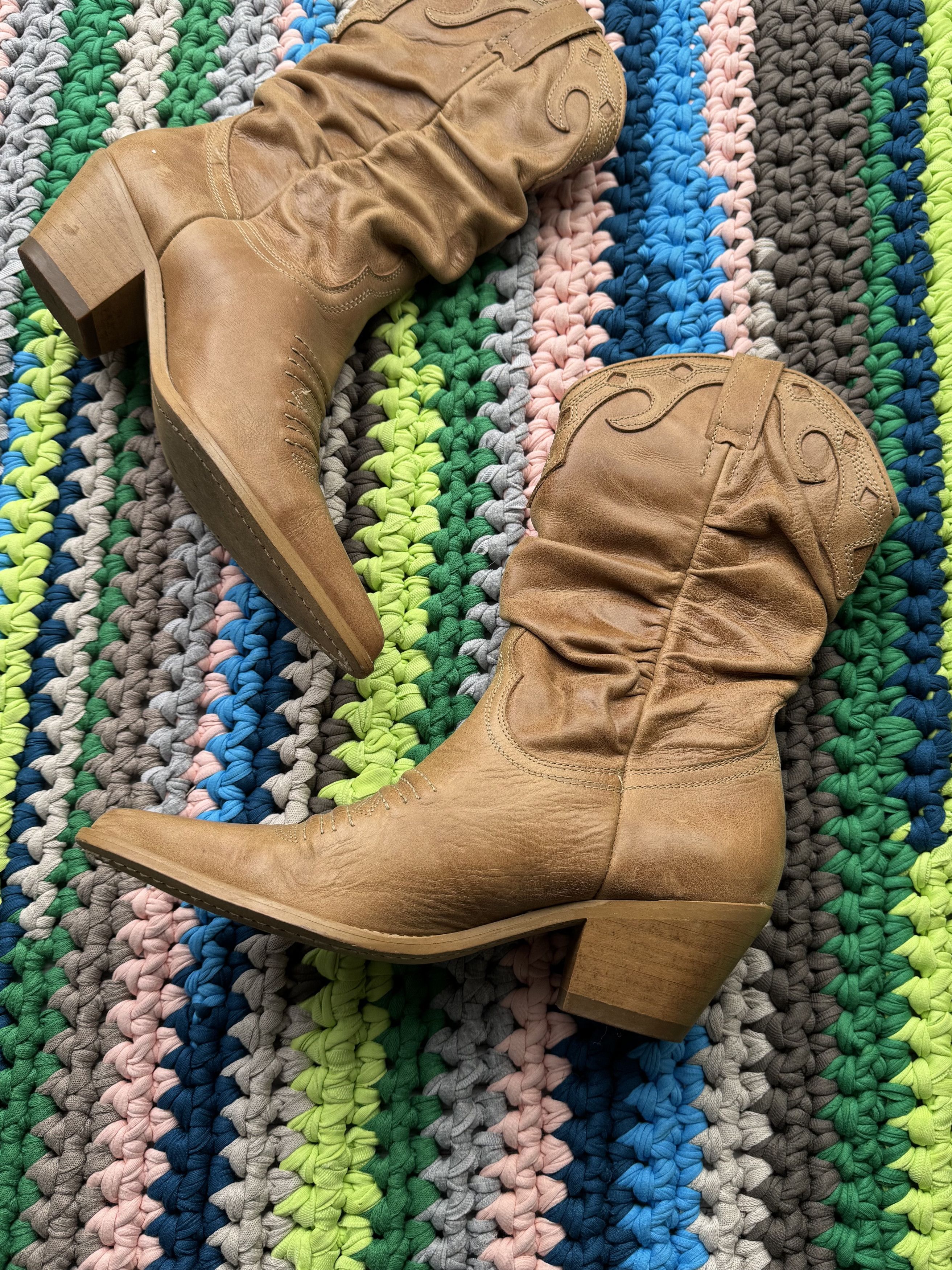Vintage Vintage Cowboy Leather Boots (ET1) Size US 9 / IT 39 - 6 Thumbnail
