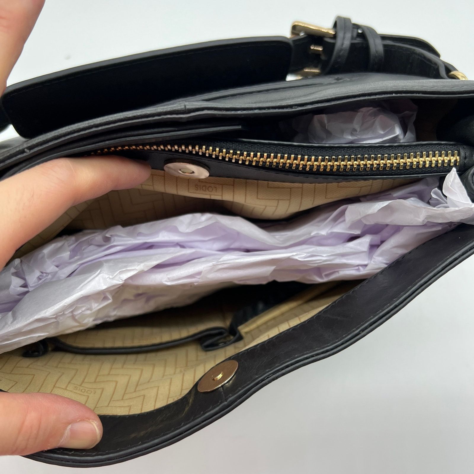 Other LODIS Womens Purse Glazed Leather Darcy Shoulder Size ONE SIZE - 15 Thumbnail