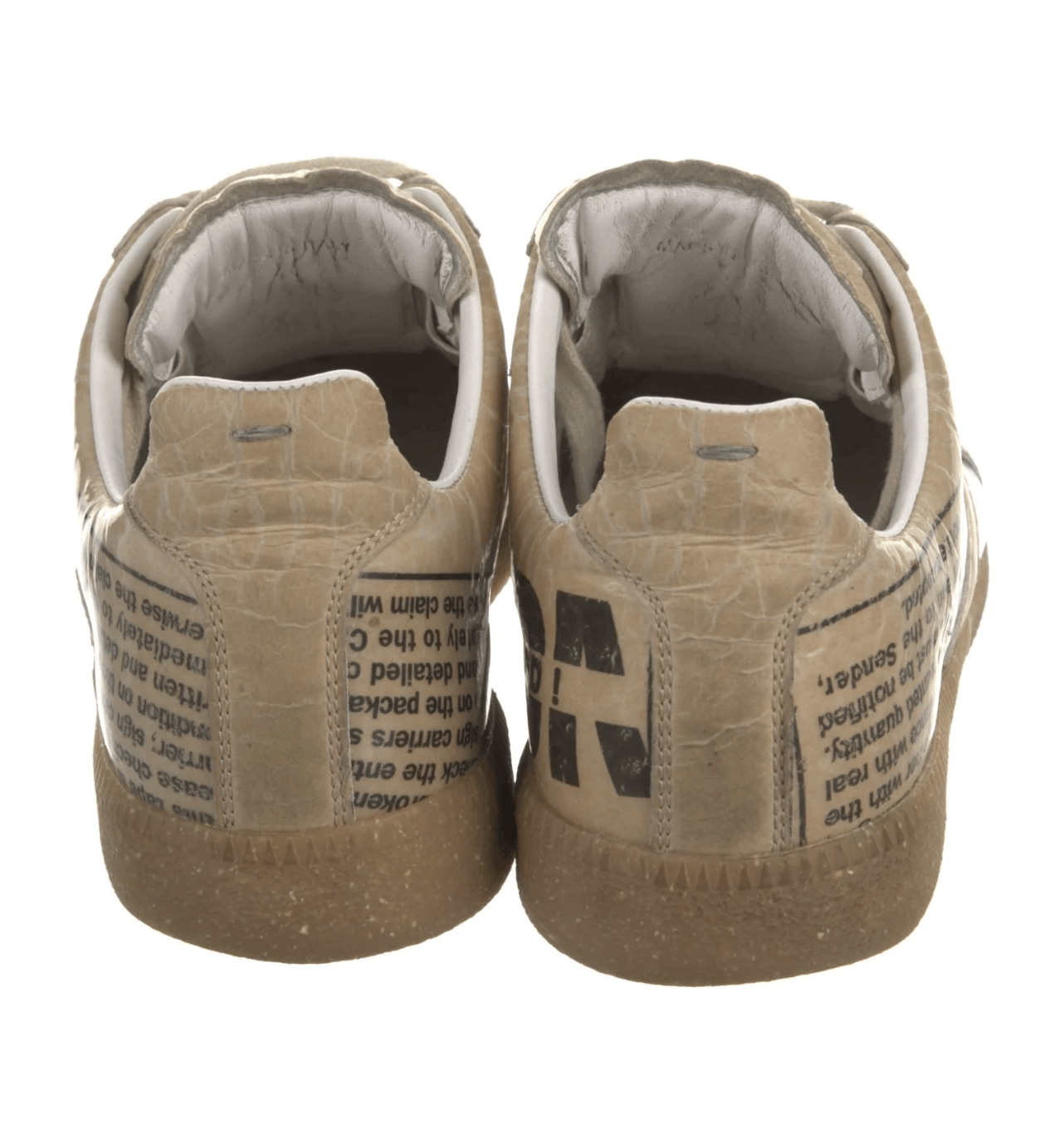 Maison Margiela Newspaper Leather Printed GATs Size US 10 / IT 40 - 4 Thumbnail