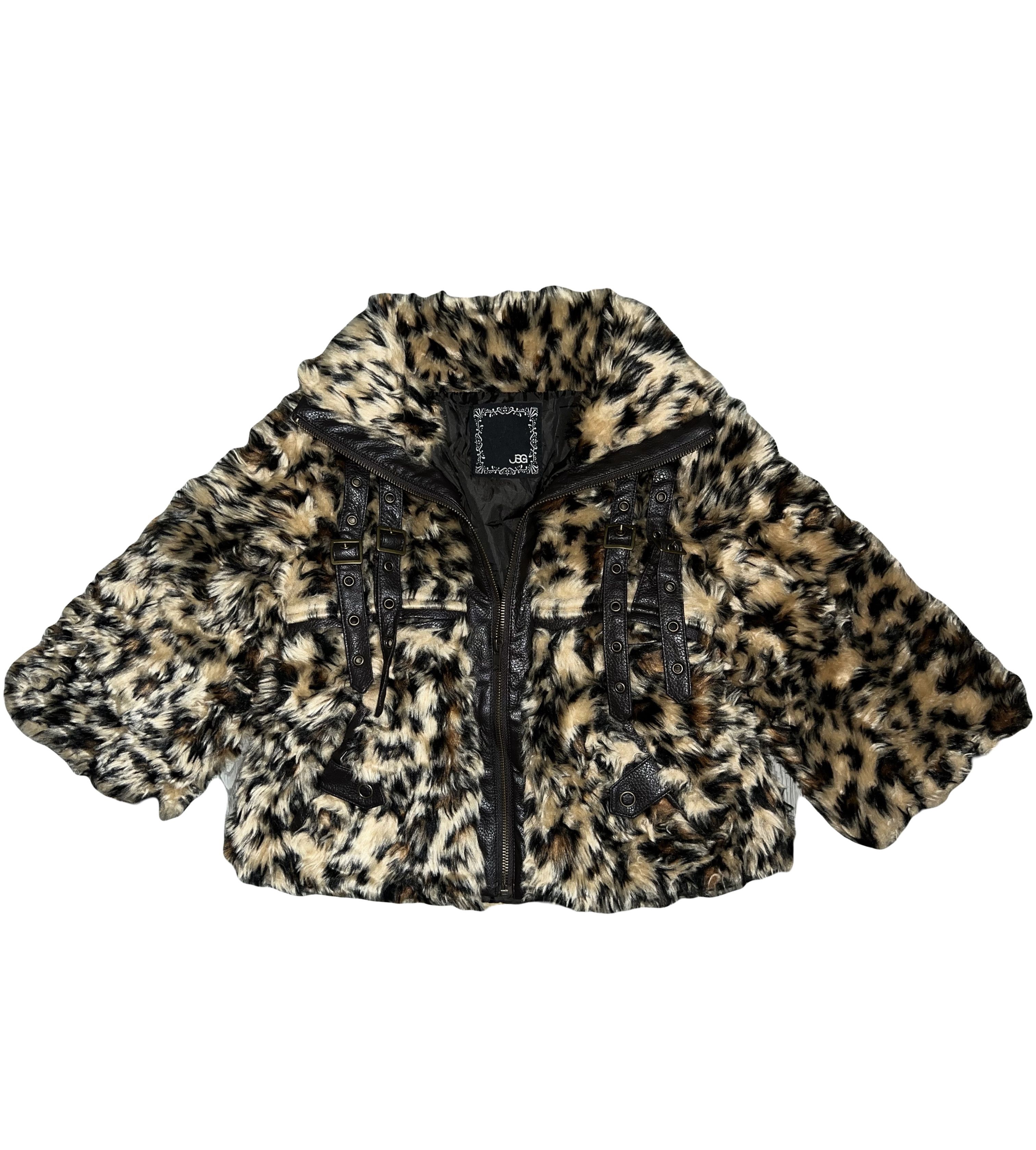 Japanese Brand Rare JSG leopard fur crop jacket 🐆 Size S / US 4 / IT 40 - 1 Thumbnail