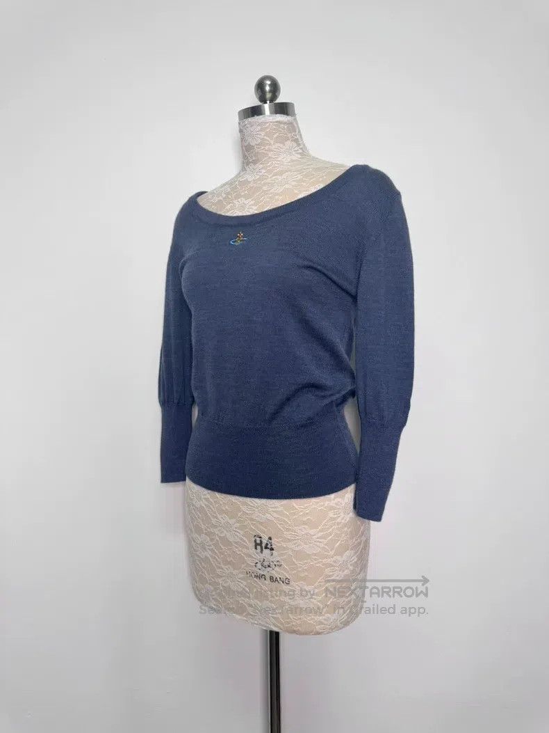 Vivienne Westwood Vivienne Westwood Blue Gray Knit Sweater Eight-Quarter Sle Size S / US 4 / IT 40 - 5 Thumbnail