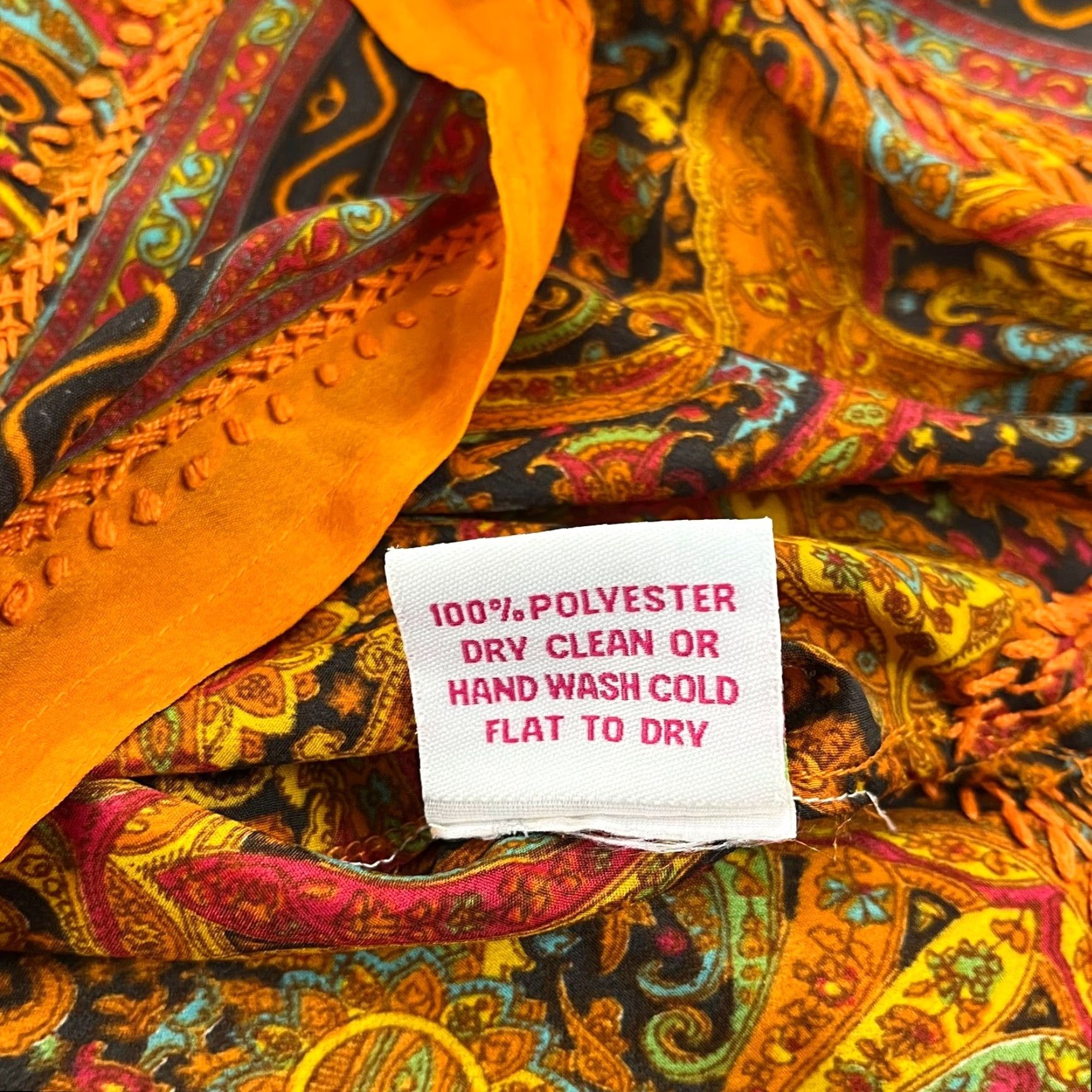 Vintage GRETCHEN SCOTT Shirt Women XS Orange Floral Embroidered Blouse Oversized Art Slit Casual Sleeve 3/4 Size XS / US 0-2 / IT 36-38 - 7 Thumbnail
