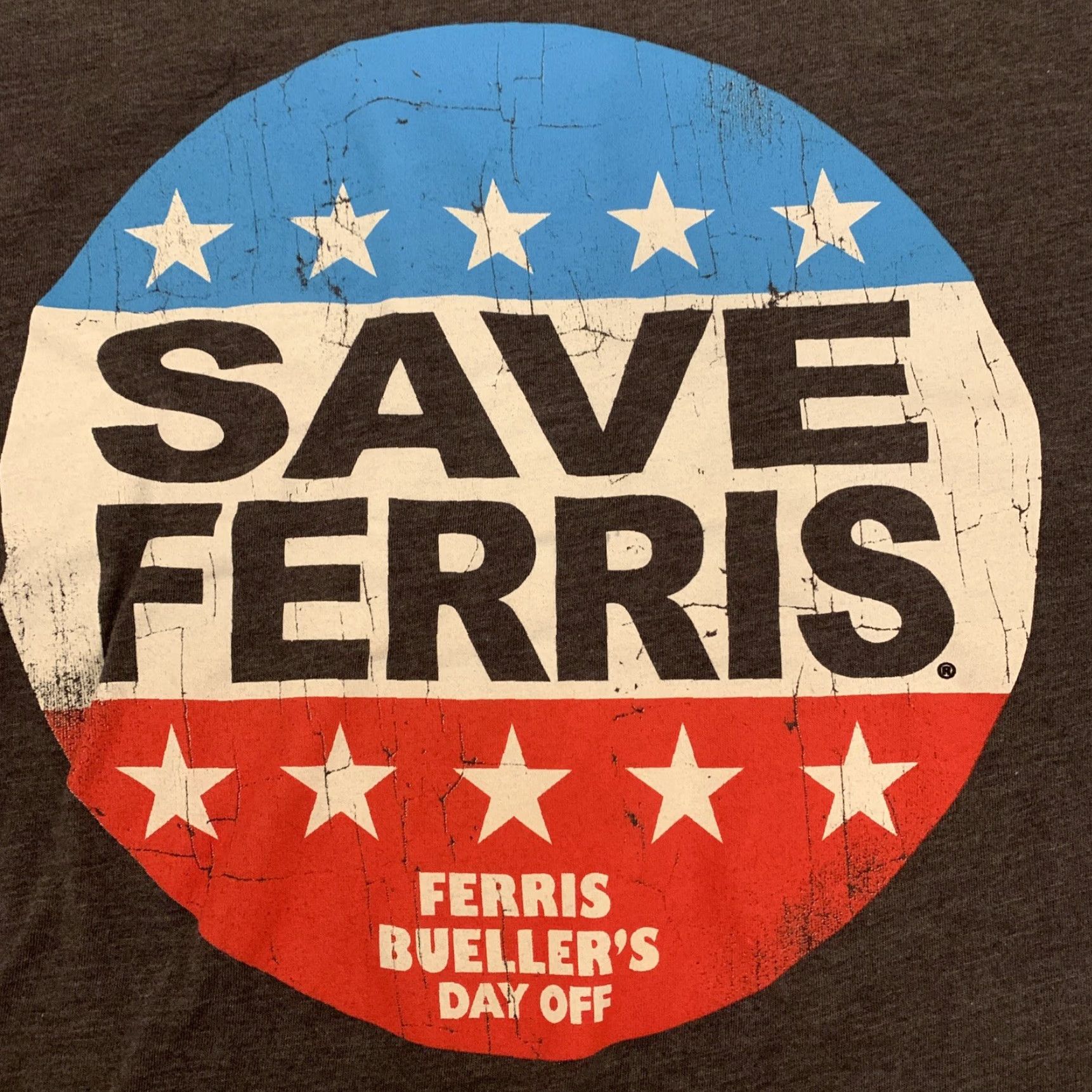 Vintage VINTAGE Ferris Bueller's Day Off T-Shirt Save Ferris 2018 Gray Adult Medium M Short Sleeve Crew Neck 80s Movie Retro Mens Size US M / EU 48-50 / 2 - 2 Thumbnail