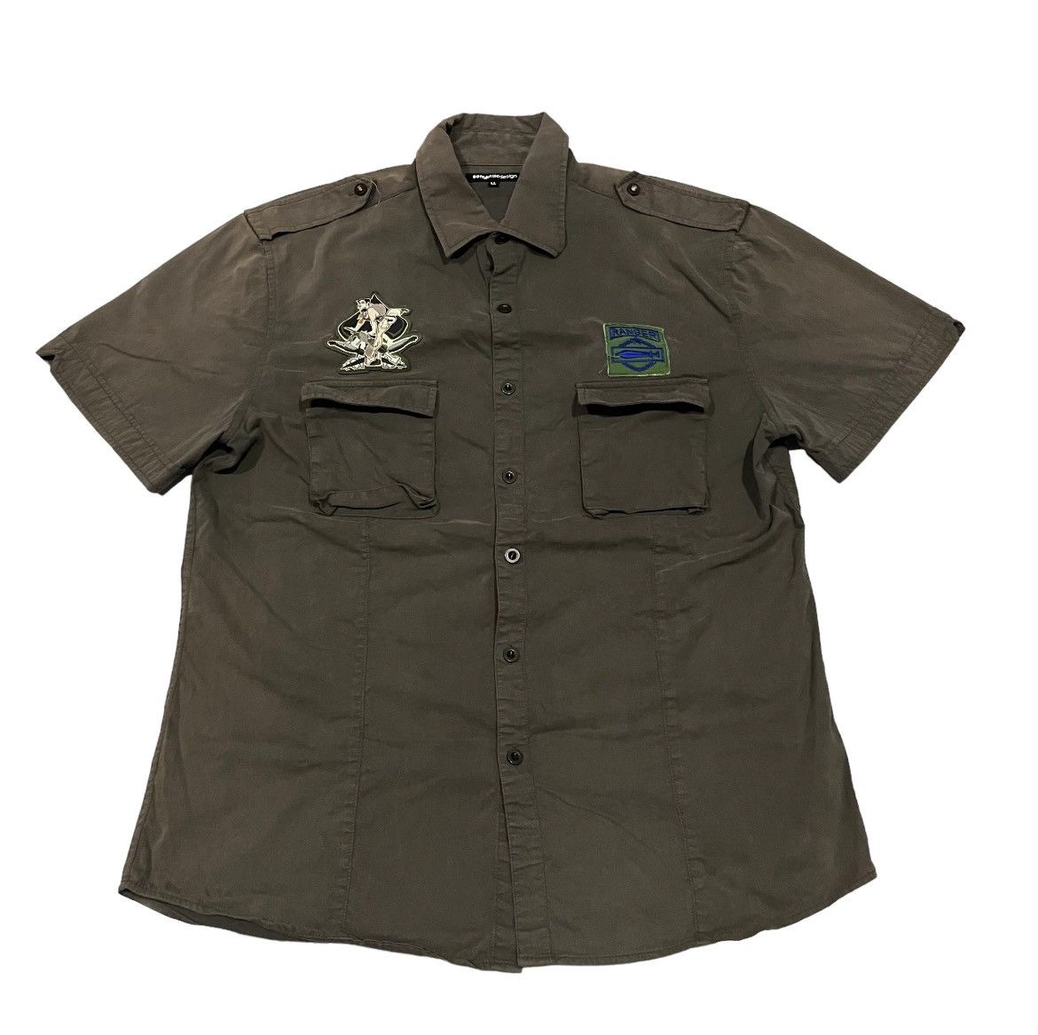 If Six Was Nine Vintage Semantics Design Olive Green Workwear Shirt Size US M / EU 48-50 / 2 - 1 Thumbnail