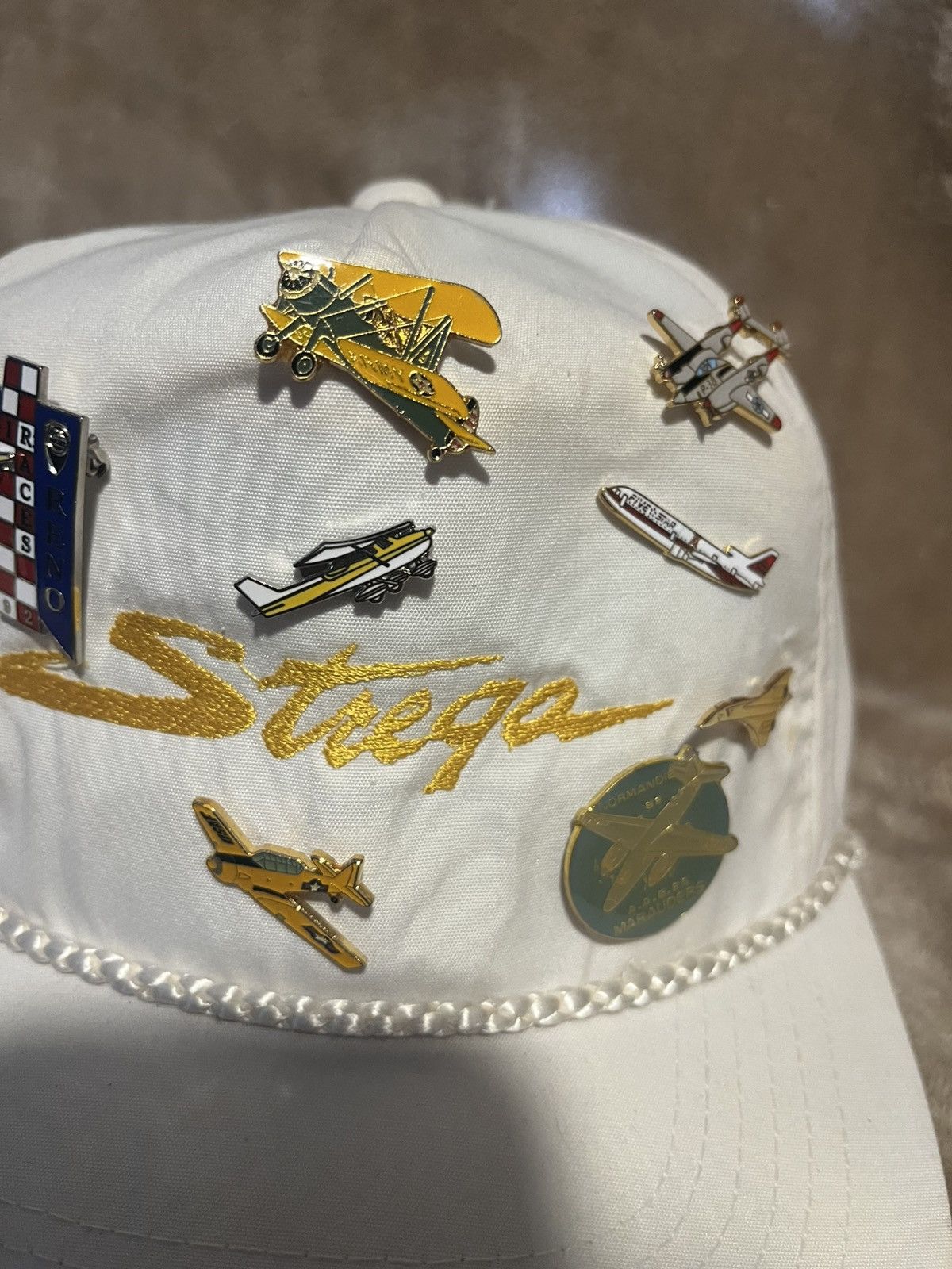Fruit Of The Loom Vintage 90’s Strega Air and space museum, Air races Pin Hat Size ONE SIZE - 4 Thumbnail