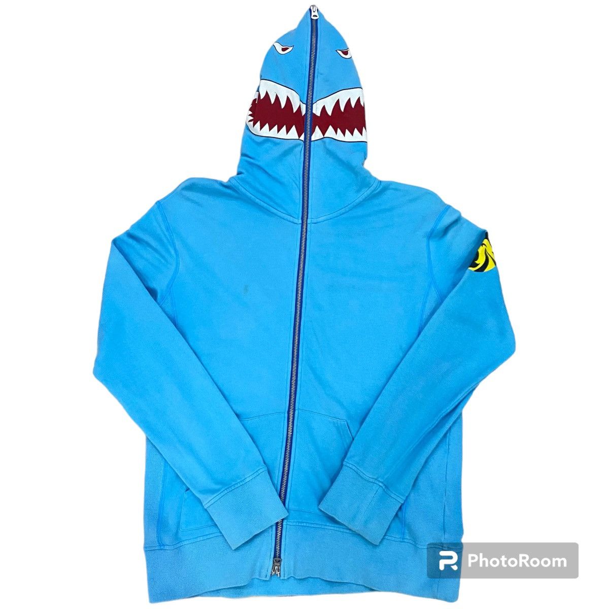 image of Ppfm Bape Style Full Zipper Hoodie in Blue, Men's (Size Large)