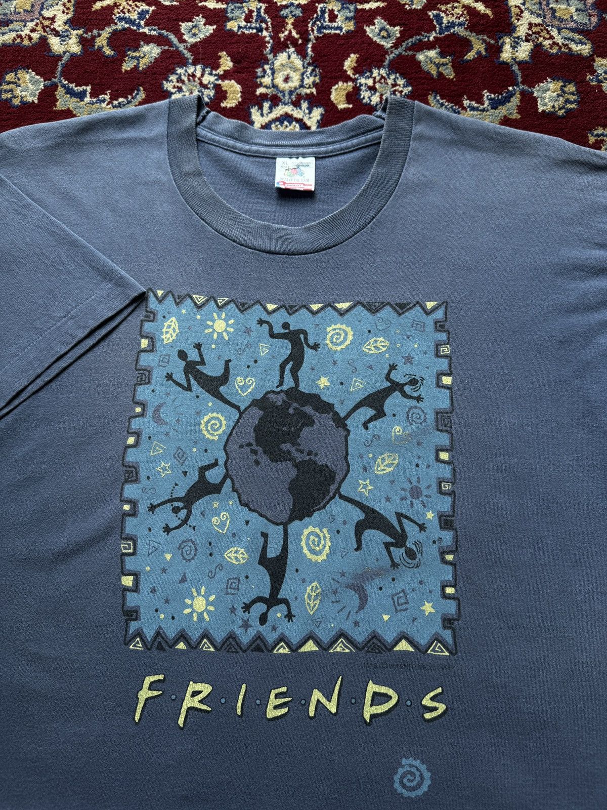 Warner Bros Vintage 90s Friends Tv show series Film movie promo tee Size US XL / EU 56 / 4 - 1 Thumbnail