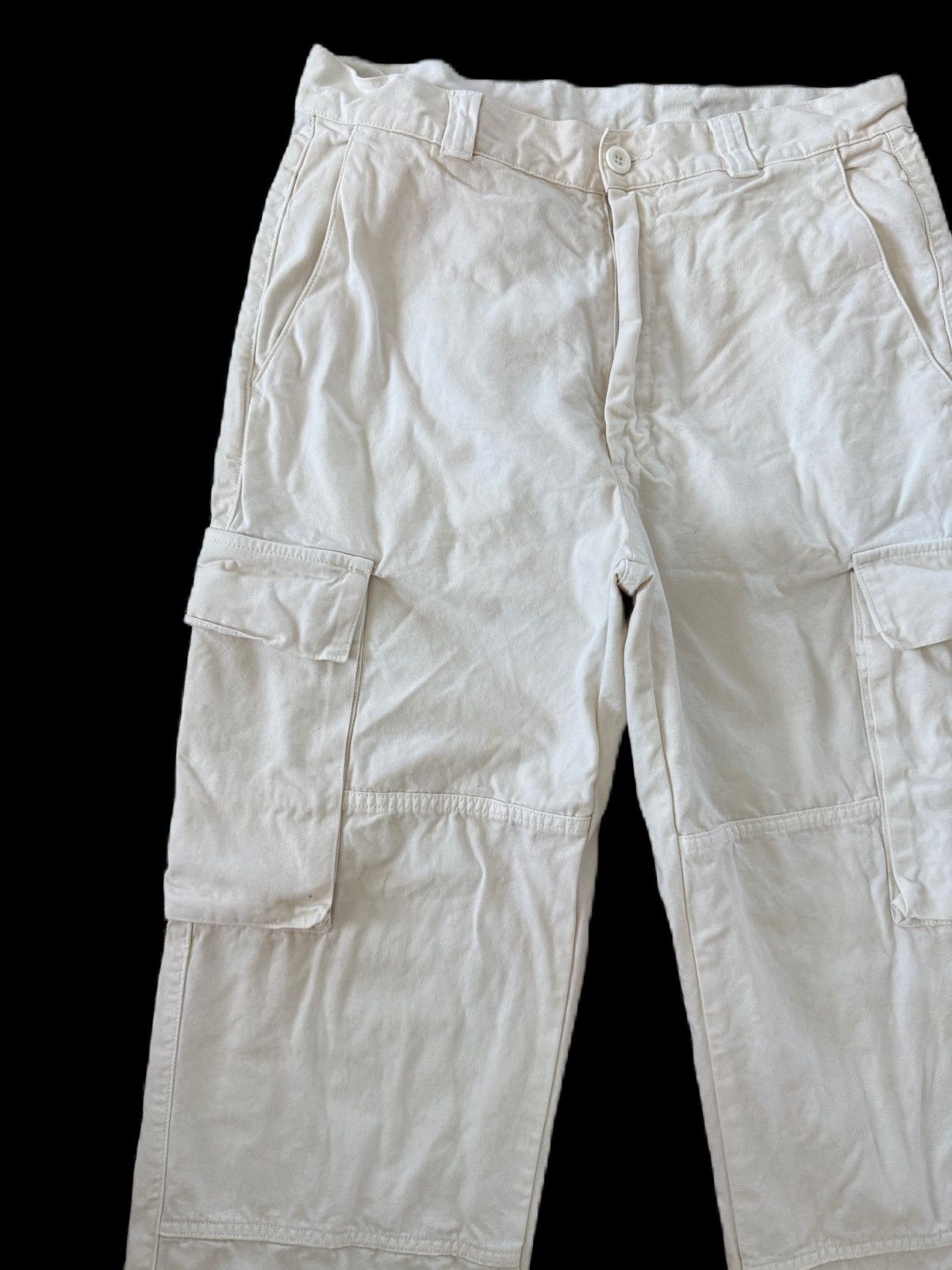 United Colors Of Benetton WHITE CARGO PANTS WORKWEAR STY UNITED COLOR OF BENAETTON Size US 31 - 3 Thumbnail