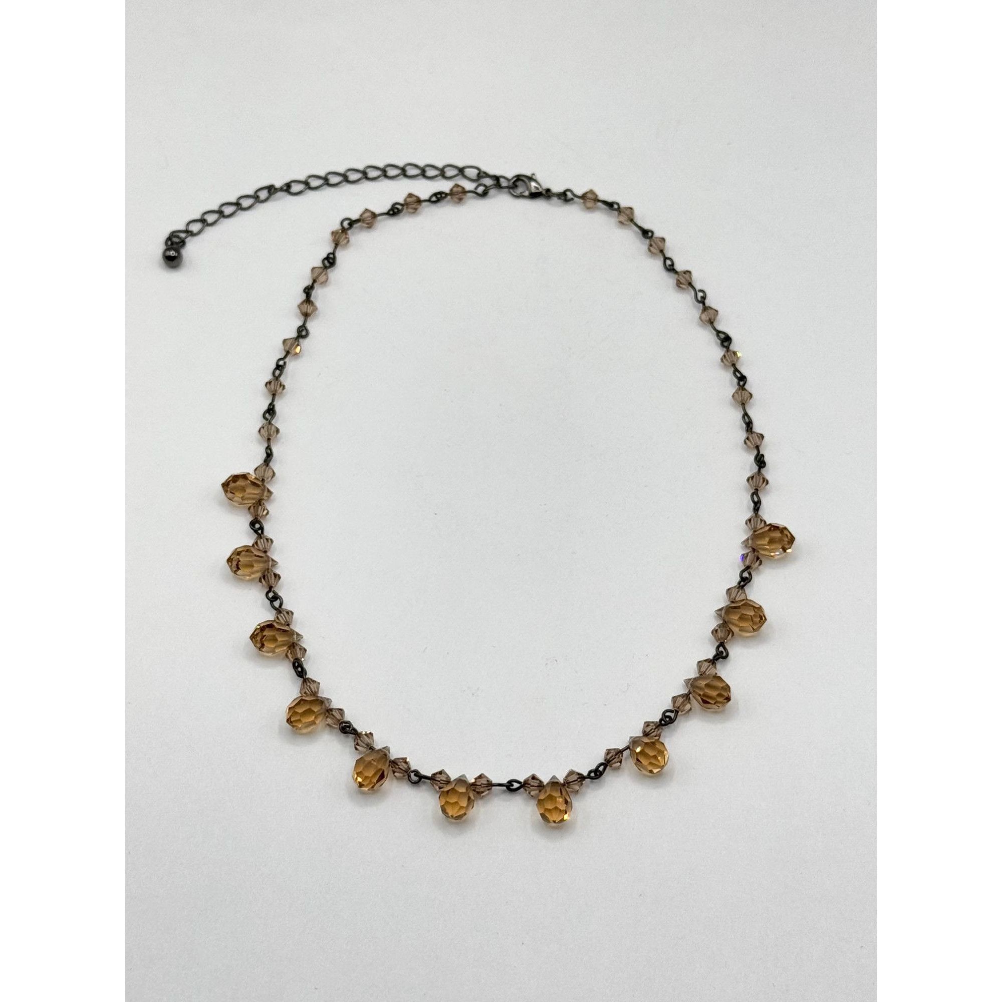 Vintage Vintage Y2K Brown Crystal beaded collar necklace Size ONE SIZE - 4 Thumbnail