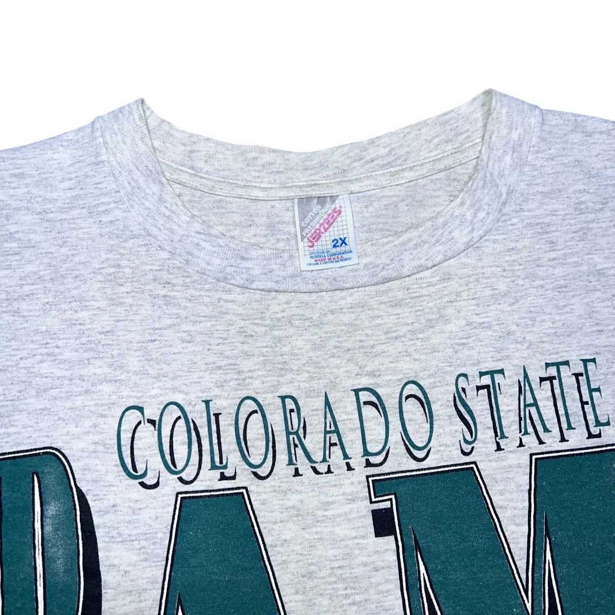 NCAA Vtg 1990s NCAA Colorado State Rams Spell Out 3D Logo T-Shirt Size US XXL / EU 58 / 5 - 9 Thumbnail
