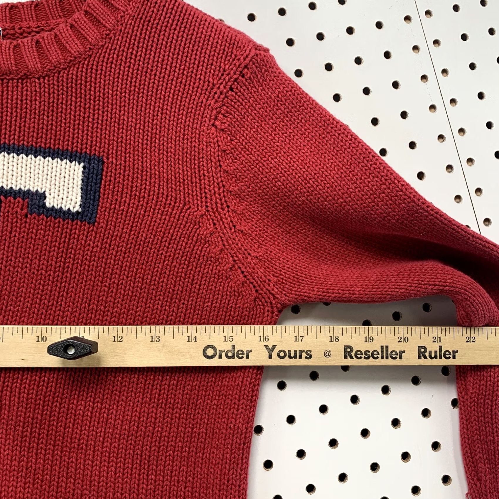 Tommy Hilfiger VINTAGE Tommy Jeans Sweater Womens Red L Knit Crew Neck Long Sleeve Size L / US 10 / IT 46 - 4 Thumbnail