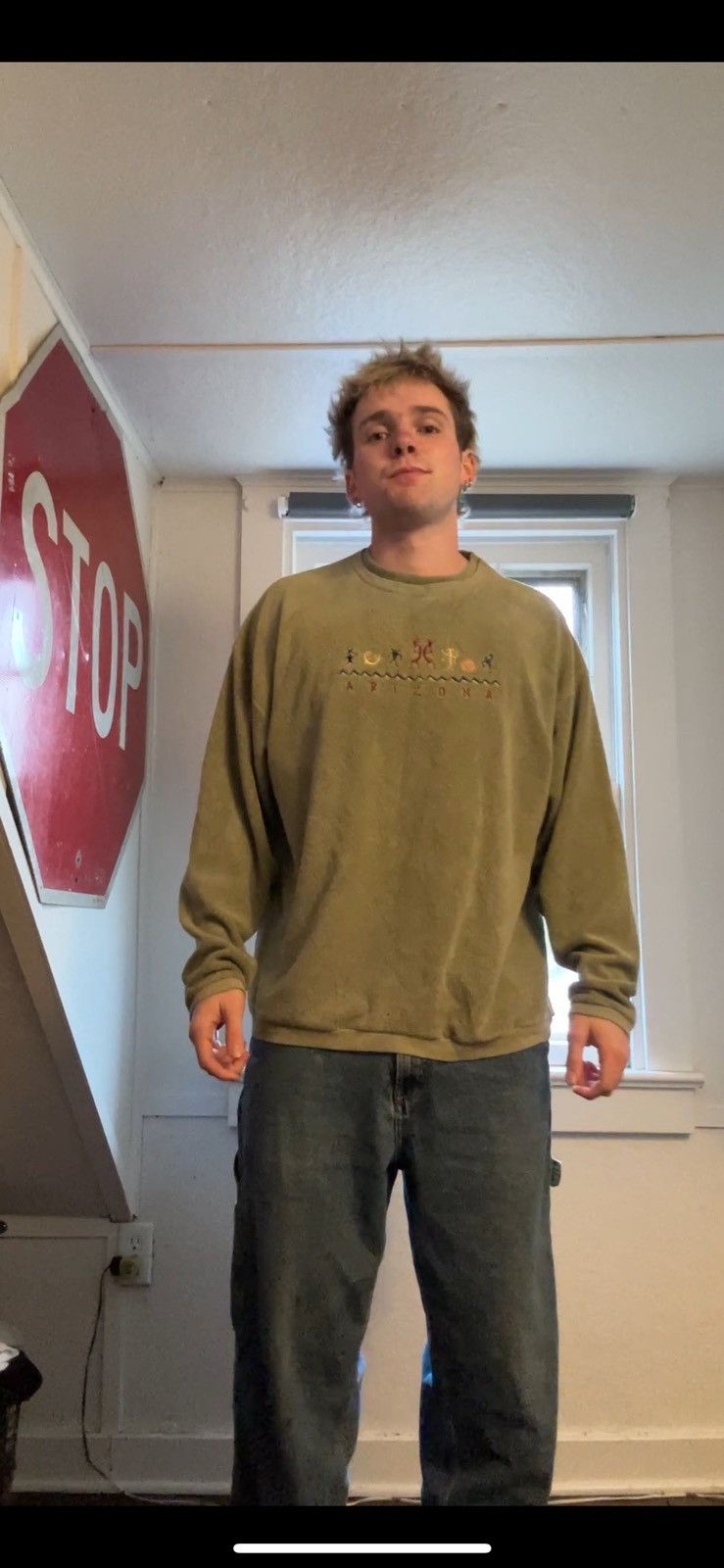 Vintage Arizona green crew neck Size US L / EU 52-54 / 3 - 1 Thumbnail