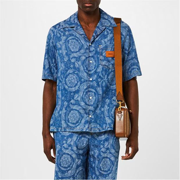 Versace o1g2r1mq0824 Barocco Denim Shirts in Blue Size US L / EU 52-54 / 3 - 3 Thumbnail
