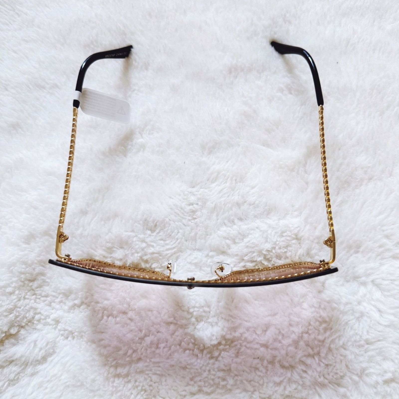 Other Christine Purple & Gold Chain Oversized Shield Sunglasses Size ONE SIZE - 4 Thumbnail