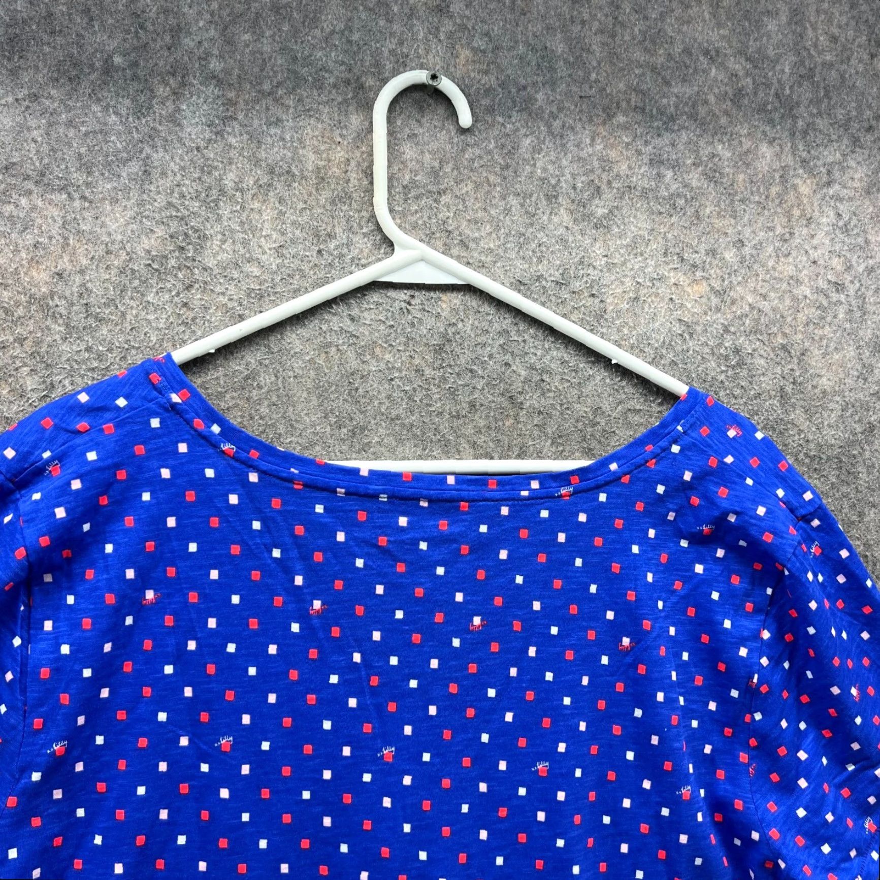 Lilly Pulitzer VINTAGE Lilly Pulitzer Shirt Women 2XL Blue Etta V Neck Top Tee Seabreeze Low Tide Dots Polka Dot Short Sleeve Casual Womens Size XXL / US 16-18 / IT 52-54 - 3 Thumbnail