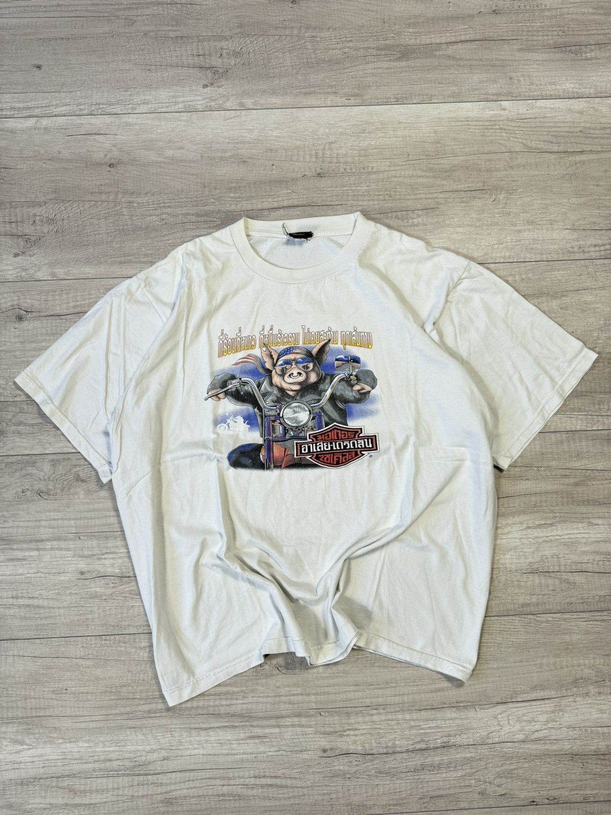 Harley Davidson Vintage Harley Davidson Thai Font T-Shirt Size XL Size US XL / EU 56 / 4 - 1 Thumbnail